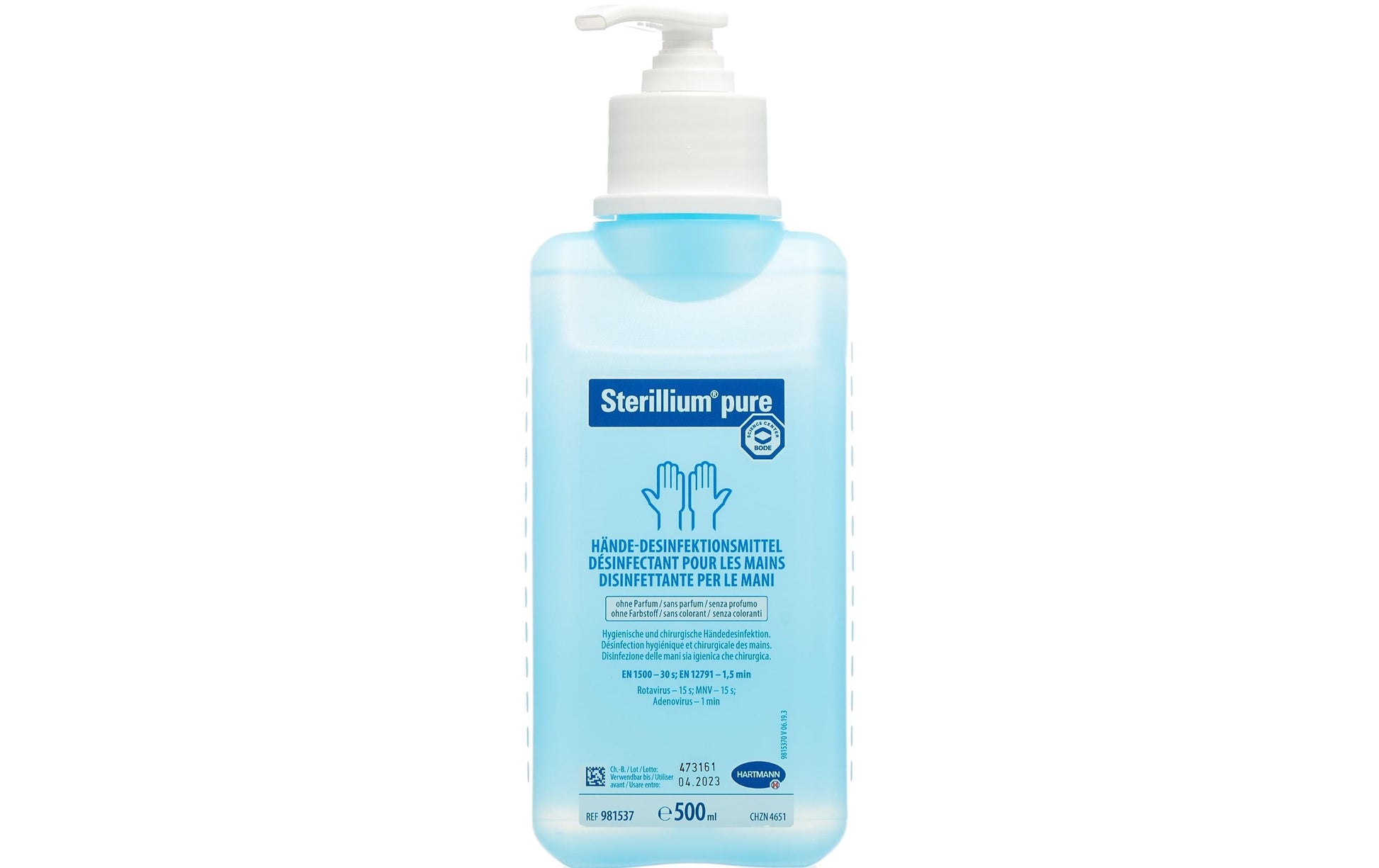 Sterillium Händedesinfektionsmittel Pure – Pumpenflasche – 500 ml