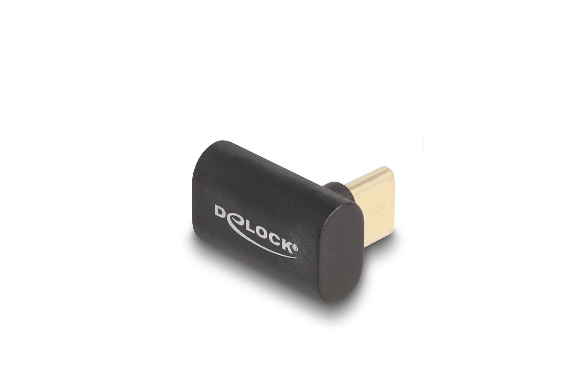 DeLOCK USB-Adapter USB-C auf USB-C – USB4 40 Gbit/s – PD 100 W – Abgewinkelt – Anthrazit