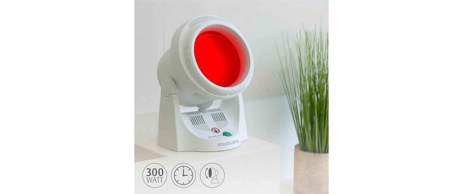 Medisana Infrarotlampe IR 850 – Halogen, 300 W – Rot, Weiss