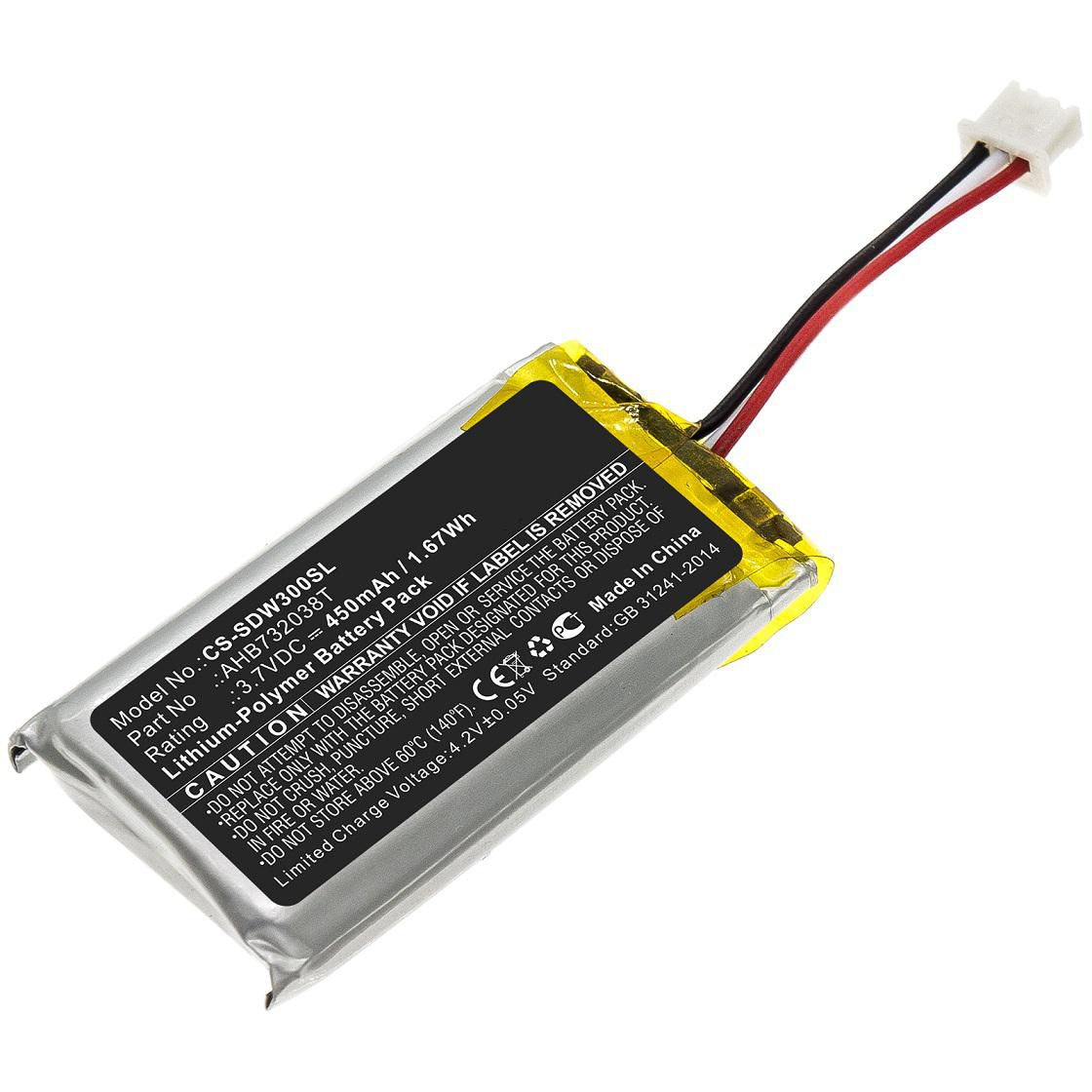 CoreParts Batterie – für Sennheiser Wireless Headset DW 30 – Li‑Ion, 3,7 V, 1,67 Wh – schwarz