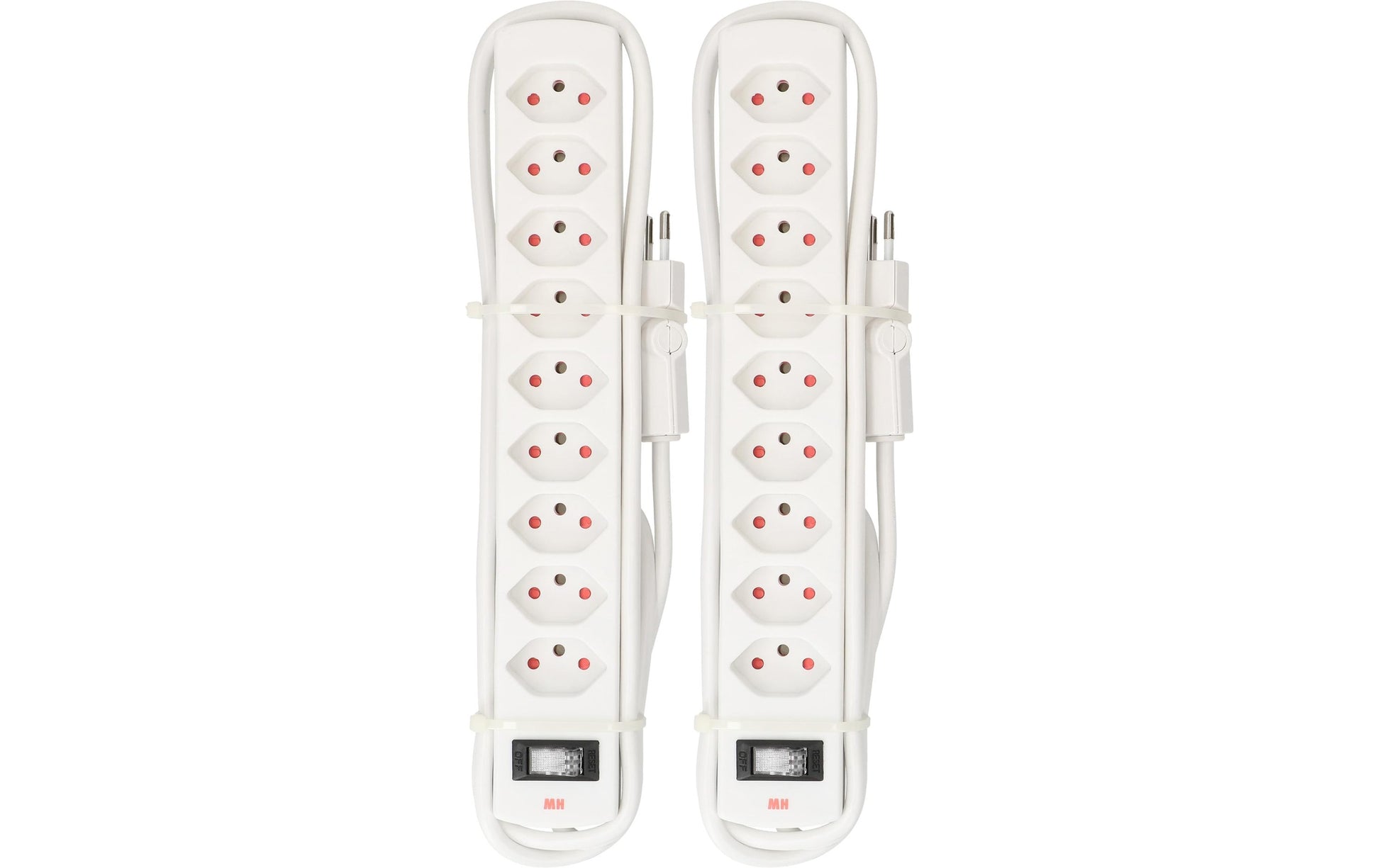 Max Hauri AG Max Hauri – Steckdosenleiste, 9× T13, mit Schalter, 2 m, Stecker T12, IP20, 2 Stück