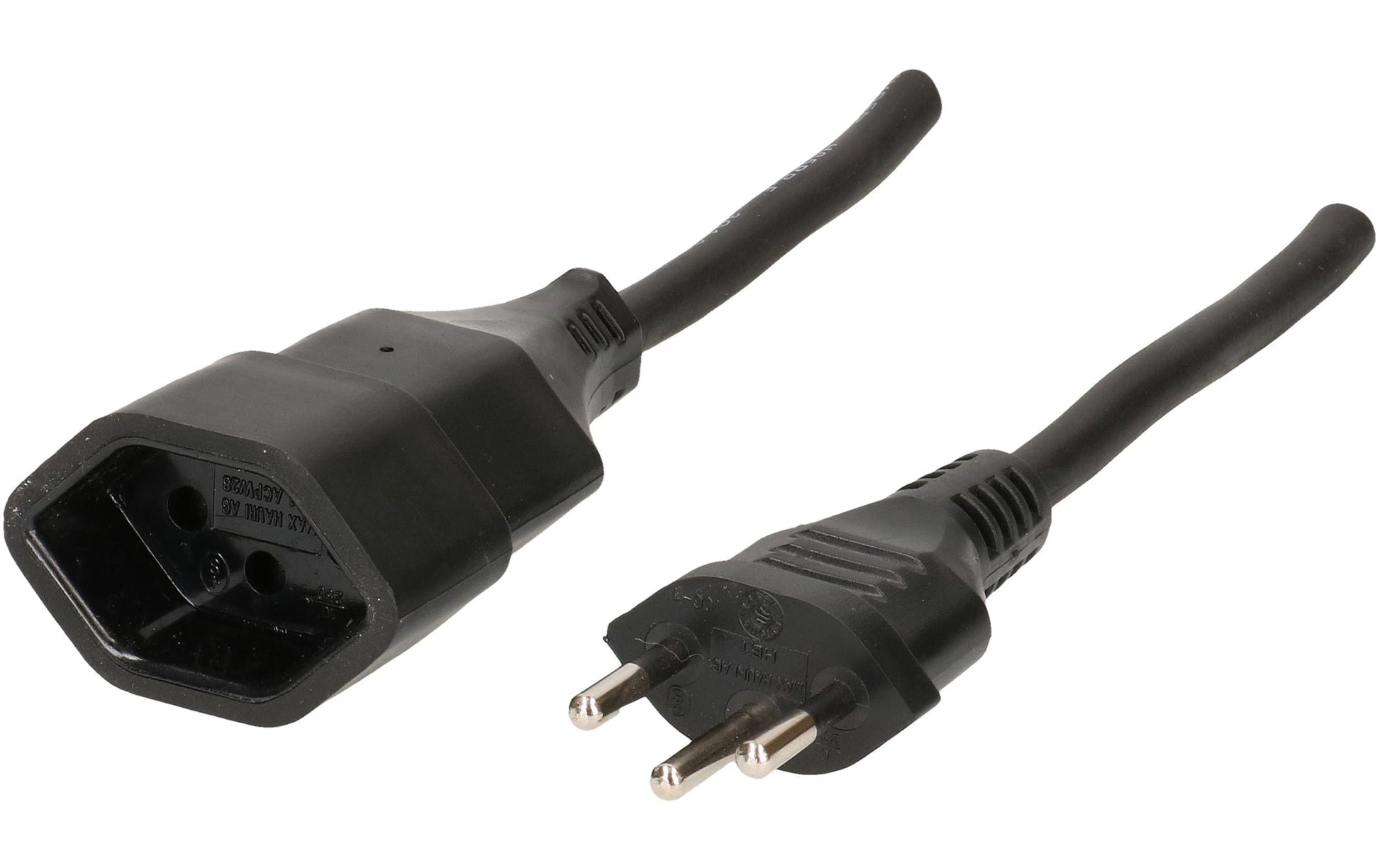 Max Hauri AG Max Hauri Verlängerungskabel, T12–T13, 5 m, 1 mm², angespritzt – schwarz