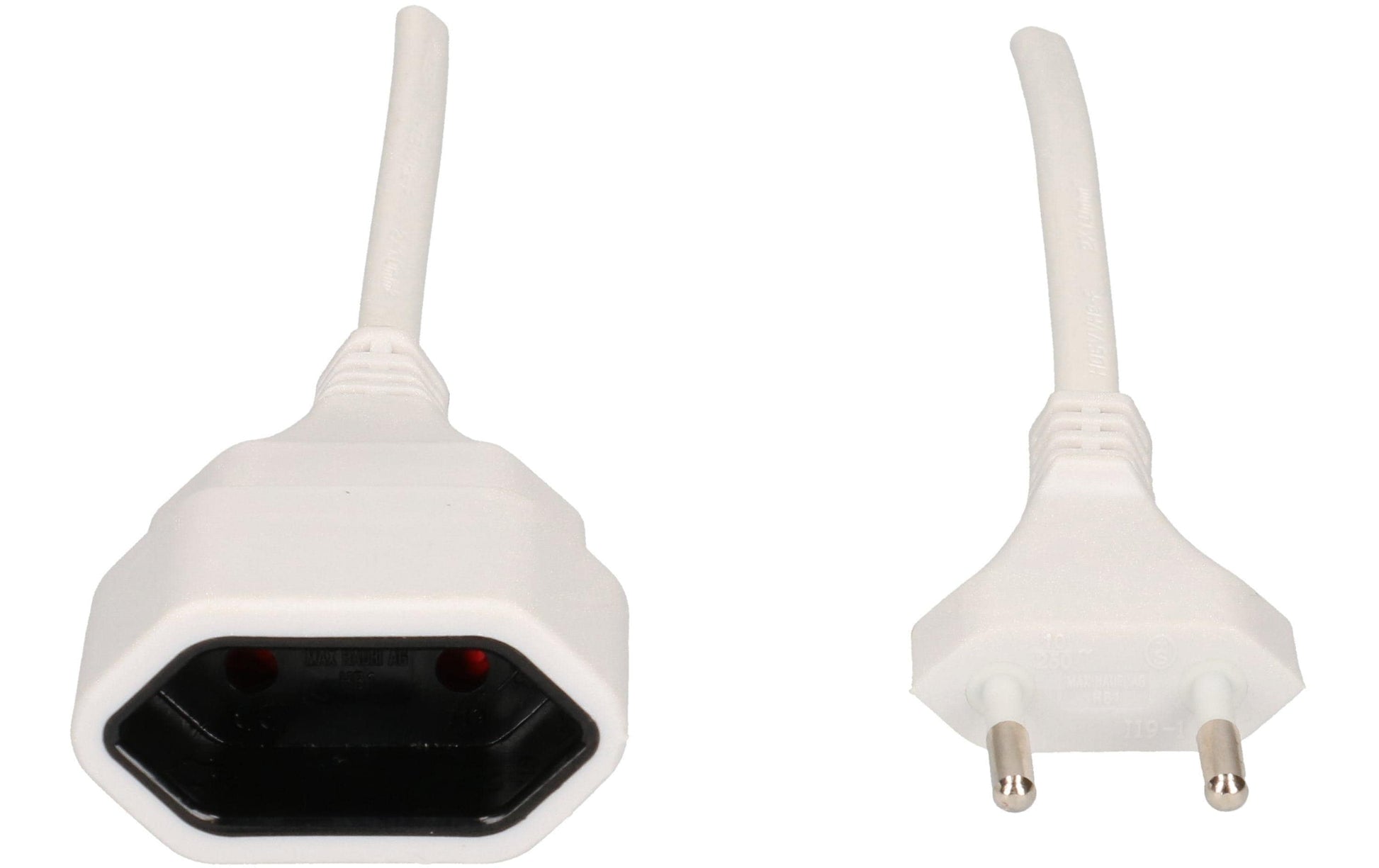 Max Hauri AG Max Hauri Verlängerungskabel – T11–T11, 3 m, 2×1 mm², weiss