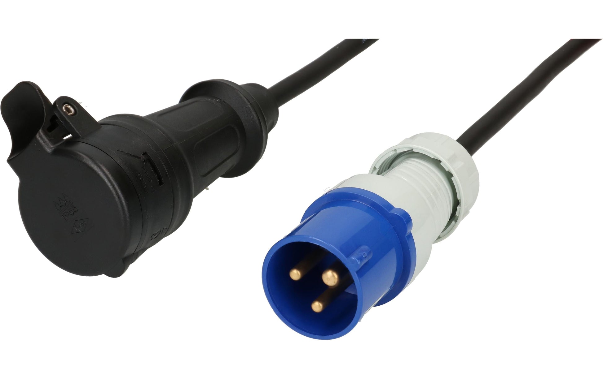Max Hauri AG Max Hauri Verlängerungskabel – T23–CEE 16-3, 1,5 m, IP44, aussen, 3×1,5 mm², schwarz