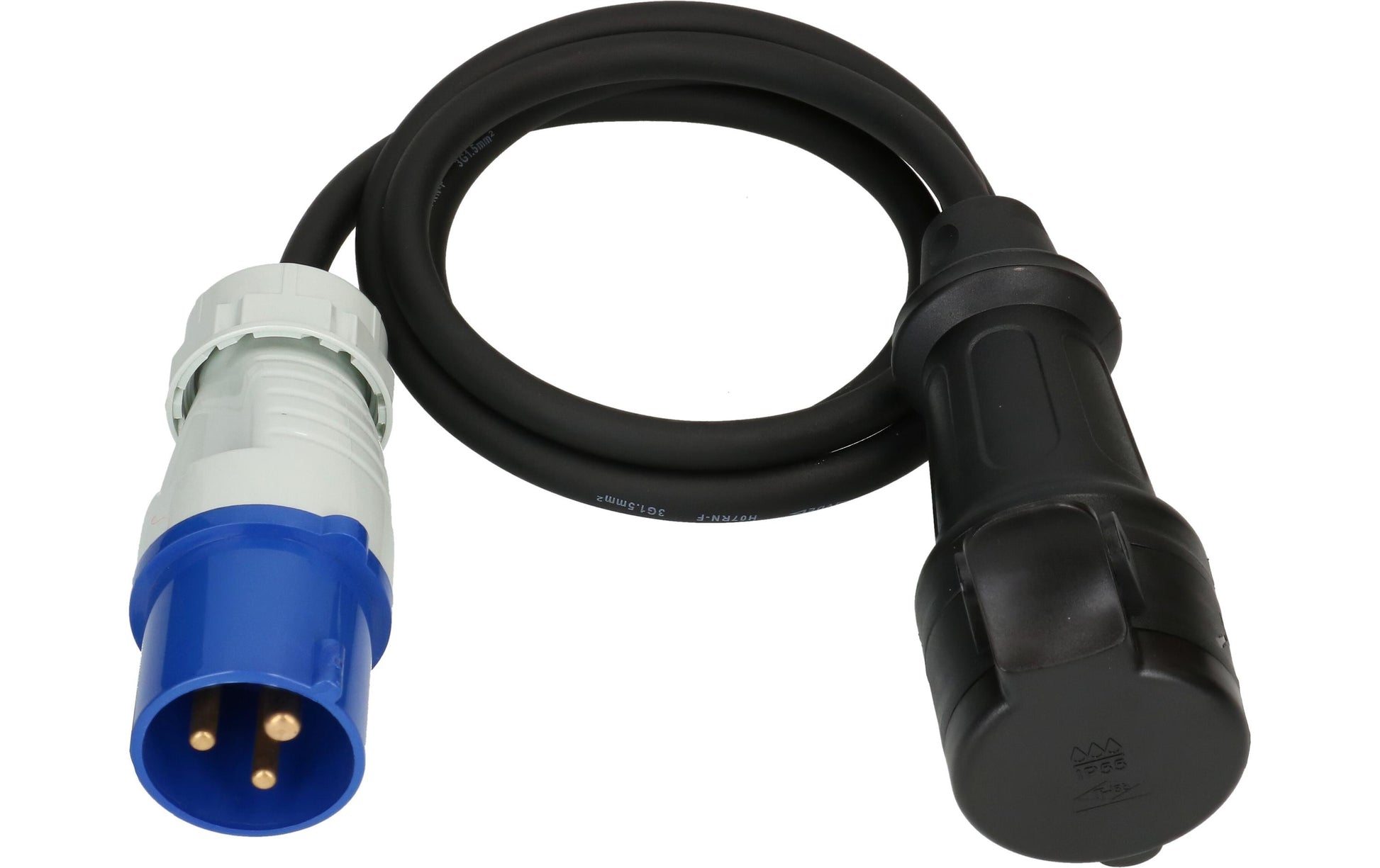 Max Hauri AG Max Hauri Verlängerungskabel – T23–CEE 16-3, 1,5 m, IP44, aussen, 3×1,5 mm², schwarz