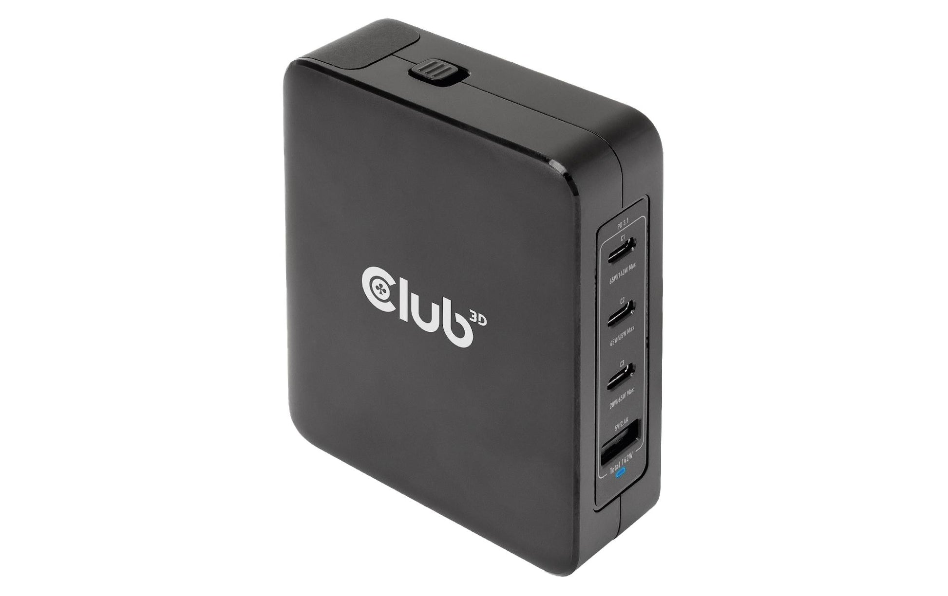 CLUB3D CAC-1917 USB-Desktop-Ladegerät 140 W – USB-C×3, USB-A×1 – PD, GaN