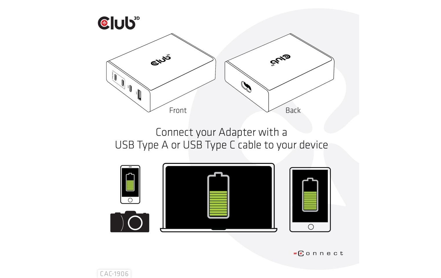 CLUB3D Club 3D Ladegerät – 132 W, 1× USB-A + 3× USB-C, PD, GaN