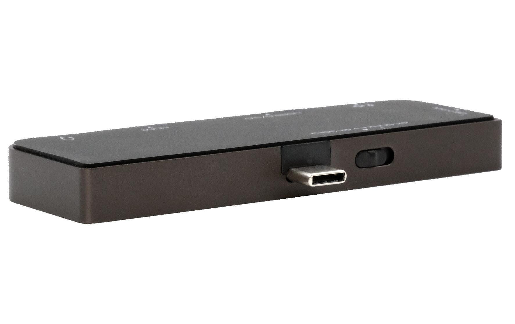 EXSYS EX-1222HM Dockingstation – USB-C, HDMI, USB-A, 87 W PD, microSD, 3,5 mm Audio, für Windows/Mac/Linux