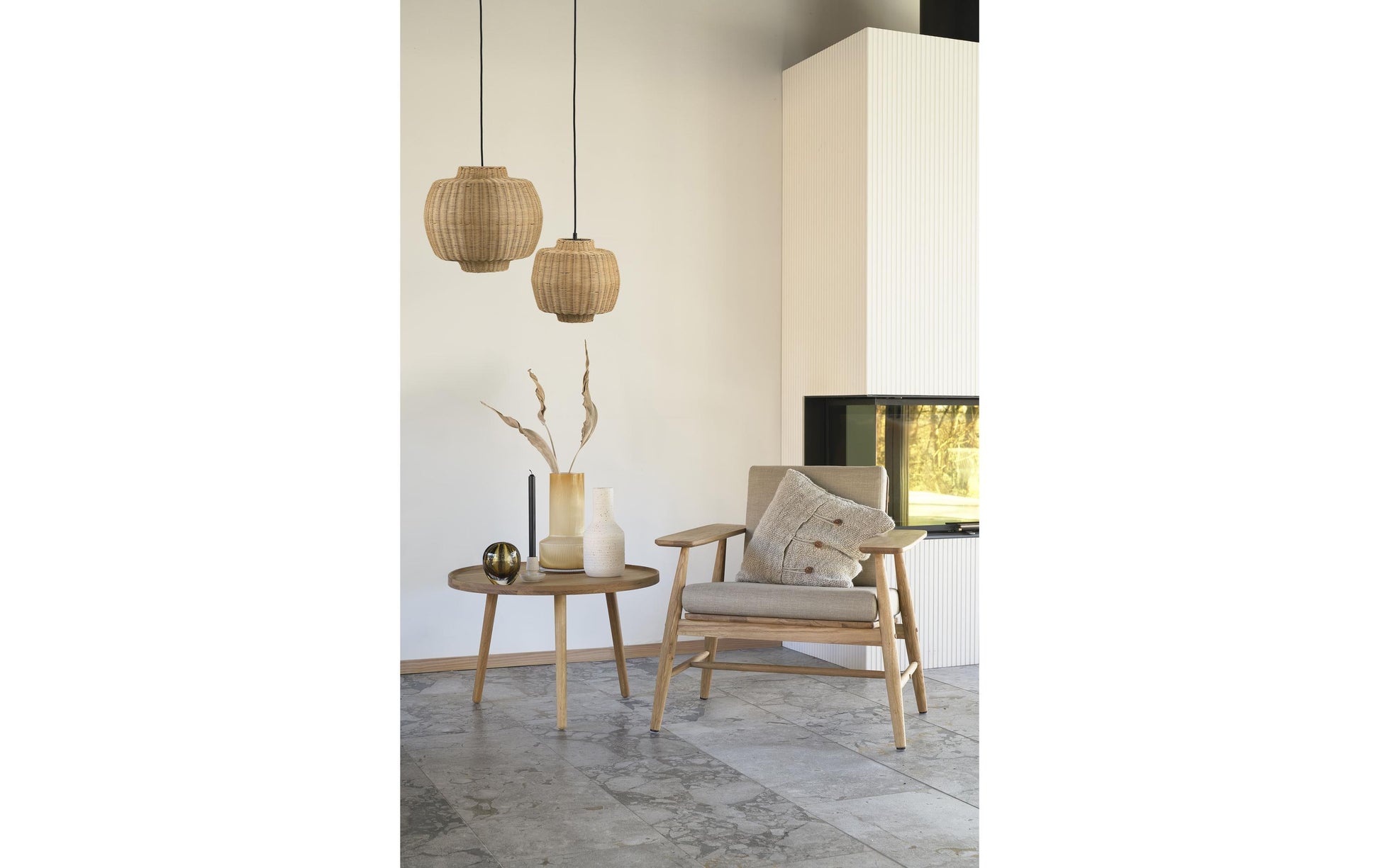 Villa Collection Pendelleuchte Vilna – E27, 40 W, Ø 40 cm, H 35 cm – Natur