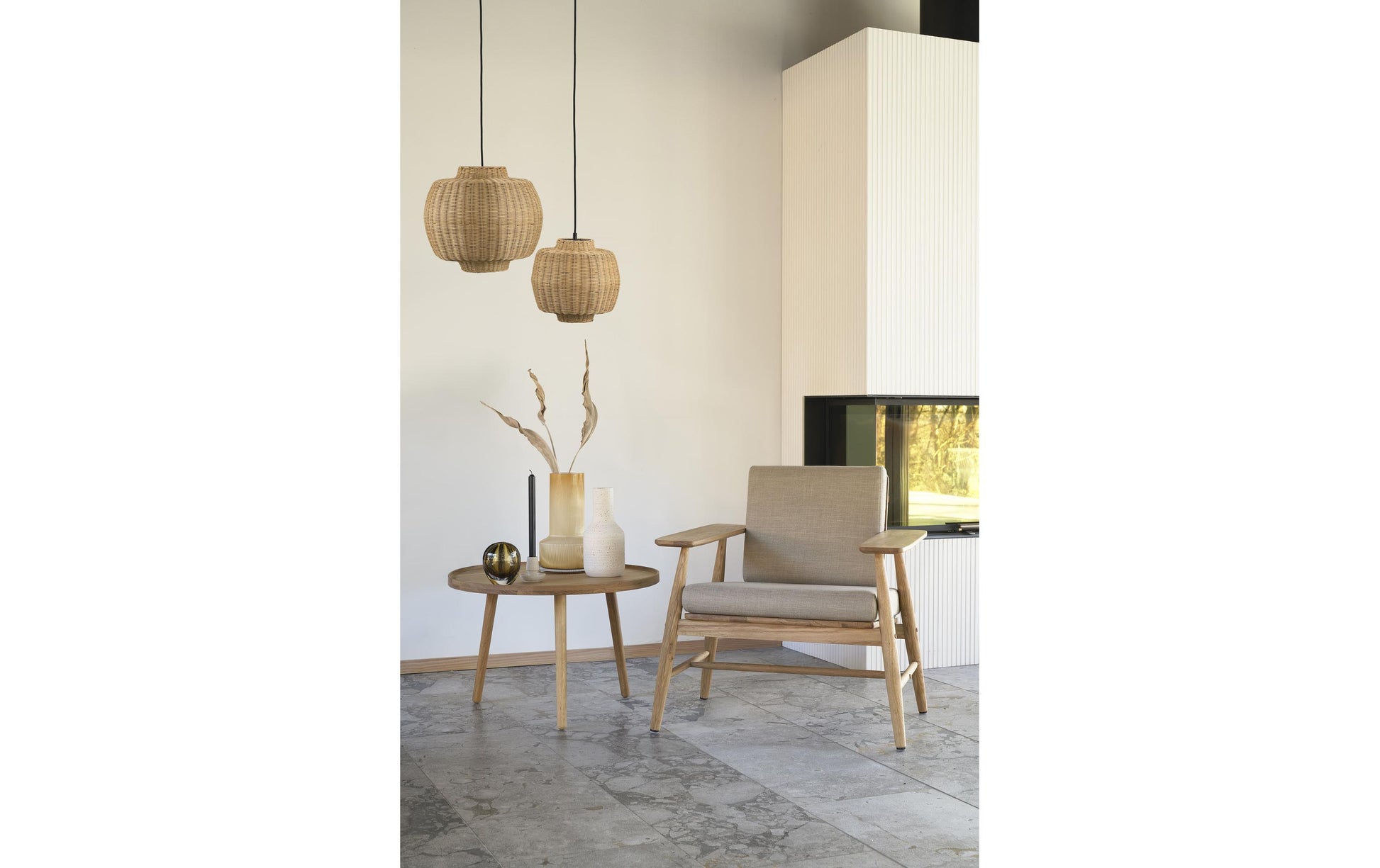 Villa Collection Pendelleuchte Vilna – E27, 40 W, Ø 40 cm, H 35 cm – Natur