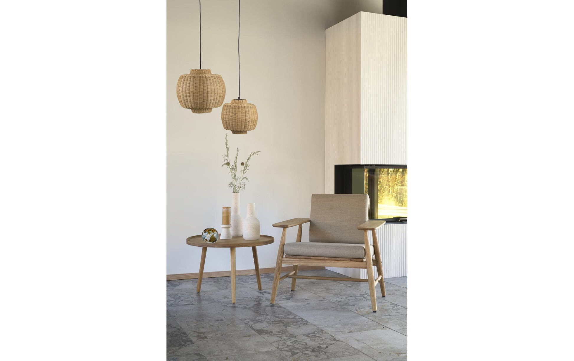 Villa Collection Pendelleuchte Vilna – E27, 40 W, Ø 40 cm, H 35 cm – Natur