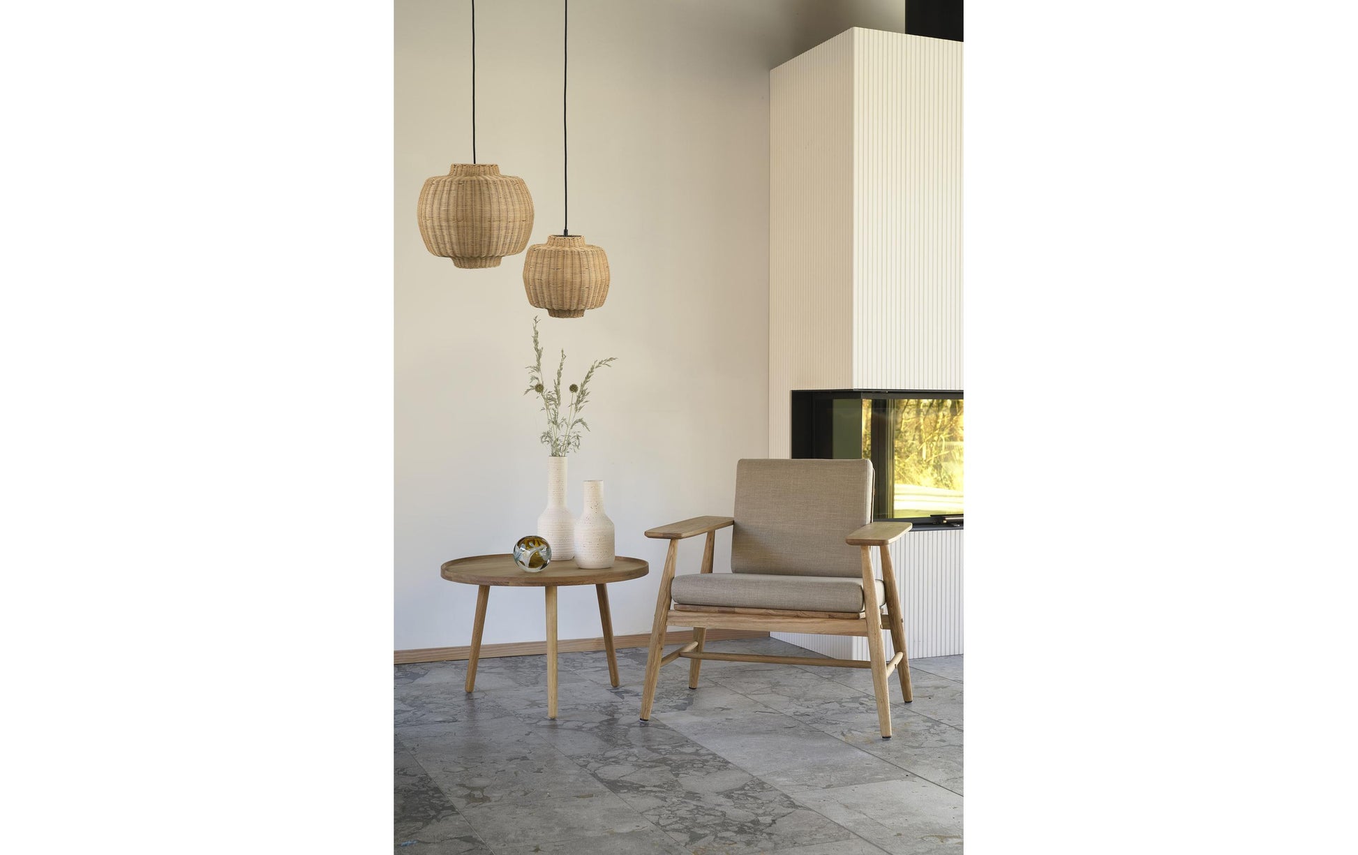 Villa Collection Pendelleuchte Vilna – E27, 40 W, Ø 40 cm, H 35 cm – Natur