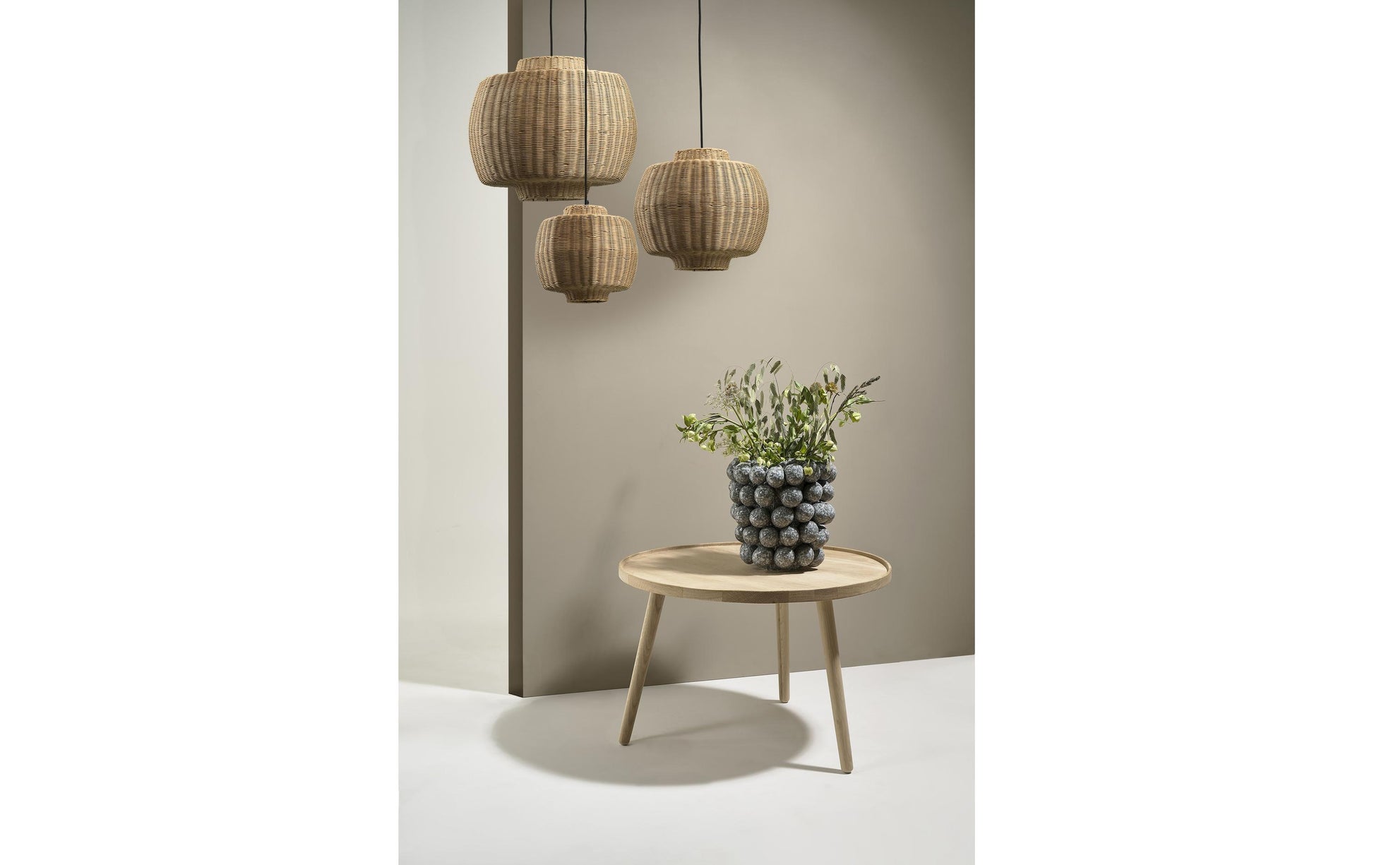 Villa Collection Pendelleuchte Vilna – E27, 40 W, Ø 40 cm, H 35 cm – Natur