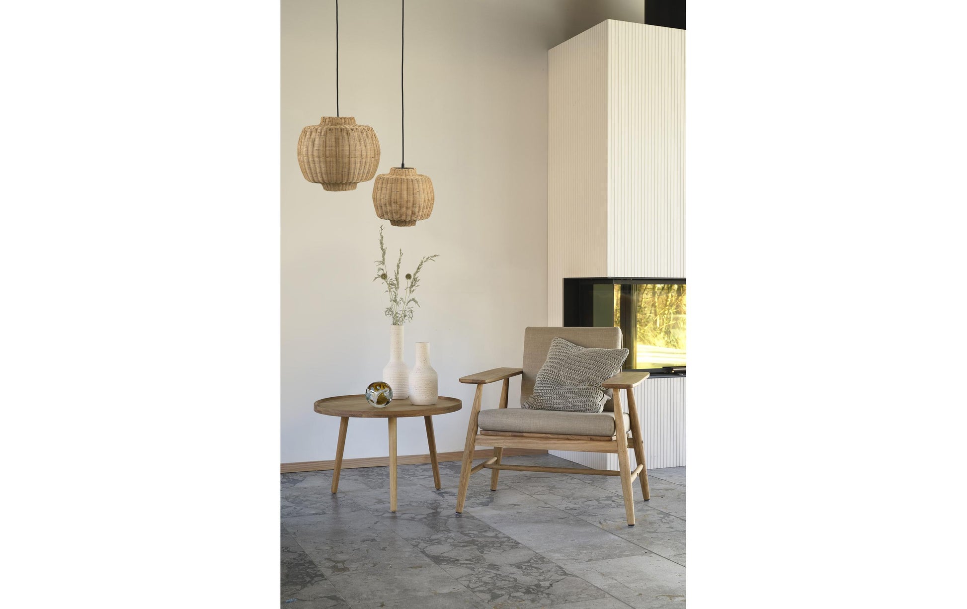 Villa Collection Pendelleuchte Vilna – E27, 40 W, Ø 40 cm, H 35 cm – Natur