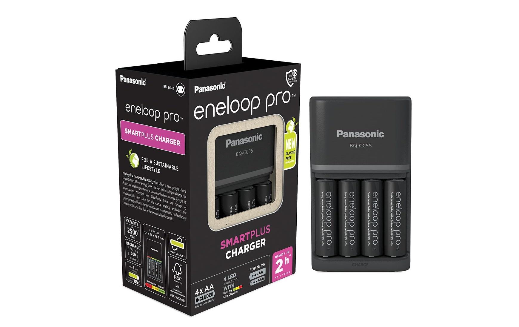 Panasonic Eneloop Ladegerät – LED-Anzeigen – für AA- und AAA-Akkus