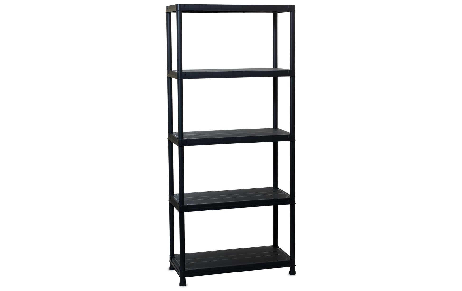 Toomax Regal – Kunststoff, Schwarz, 80 × 180 × 40 cm, 5 Tablare, 50 kg Traglast pro Tablar