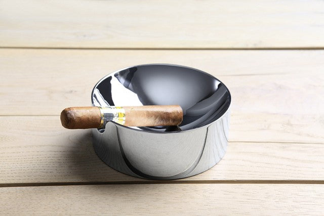 Philippi Aschenbecher – Ø 13,5 × 5,08 cm – Chrom, Silber