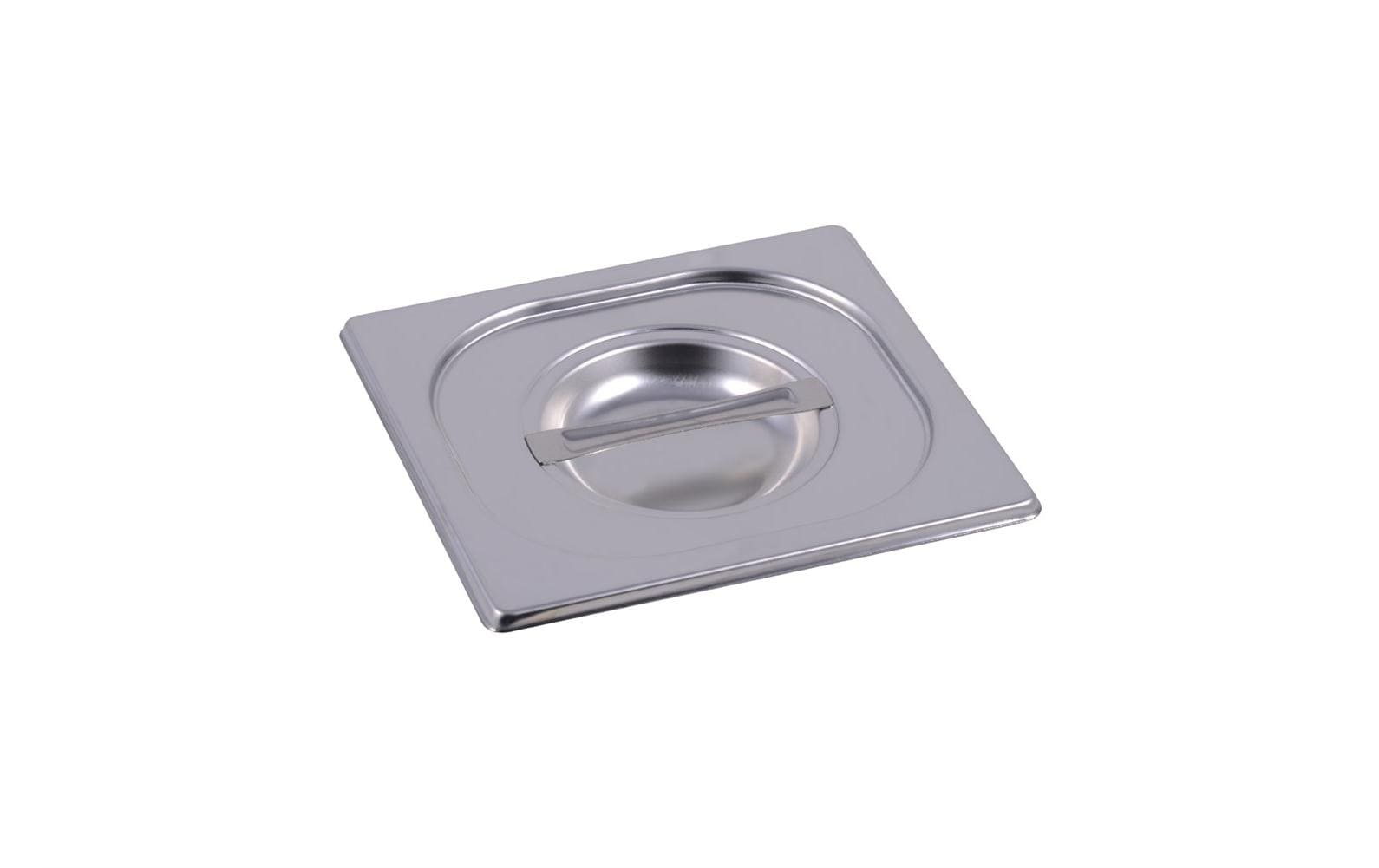 Inox GN-Deckel 1/6, 16,2 × 17,6 × 2 cm, Edelstahl, Silber