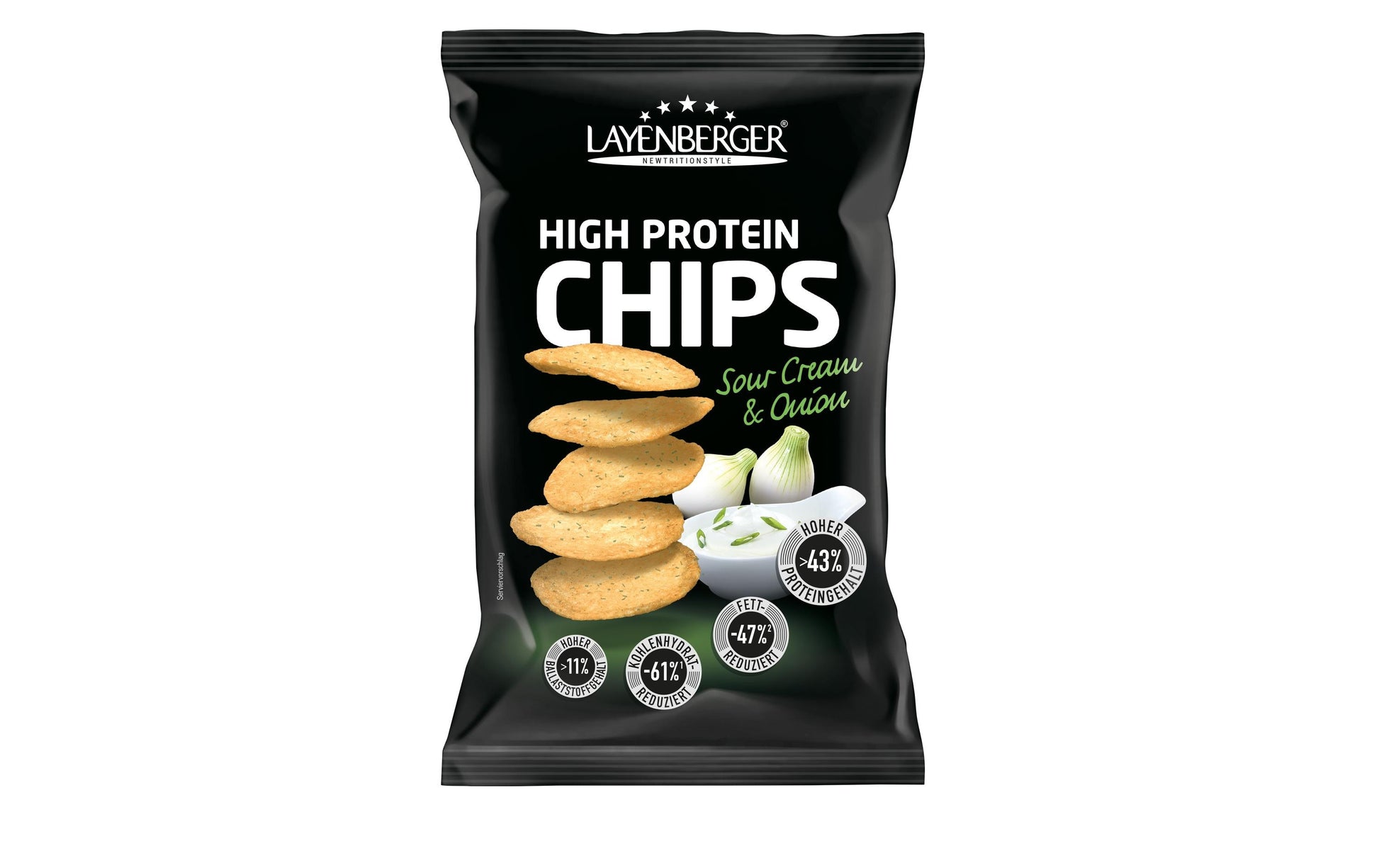 Layenberger Nutrition Group Layenberger Chips – Sour Cream & Onion, proteinreich – 75 g
