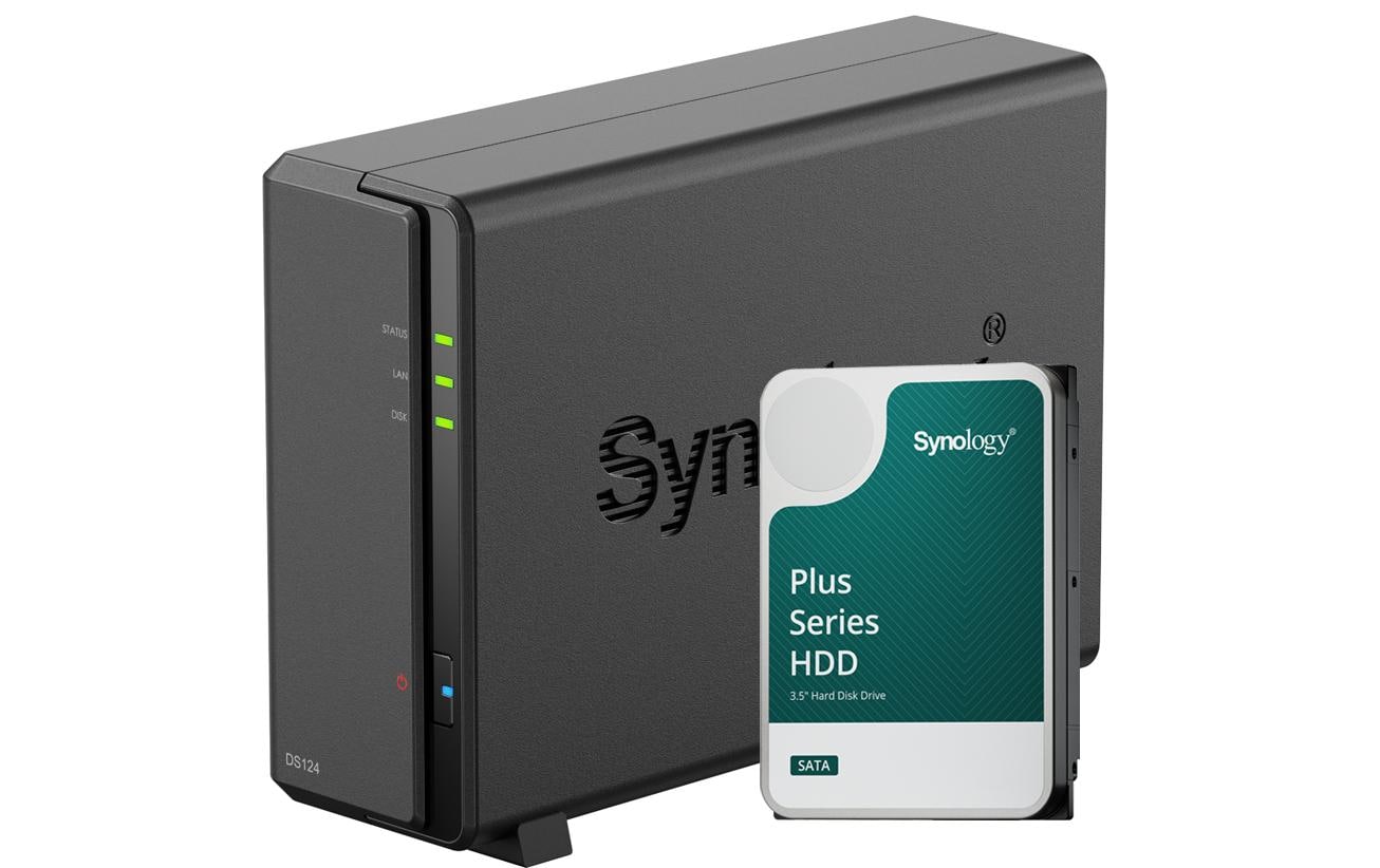 Synology DS124 – 1-Bay Desktop NAS – Realtek RTD1619B, 1 GB RAM, 1GbE, DSM, 6 TB HDD vorinstalliert