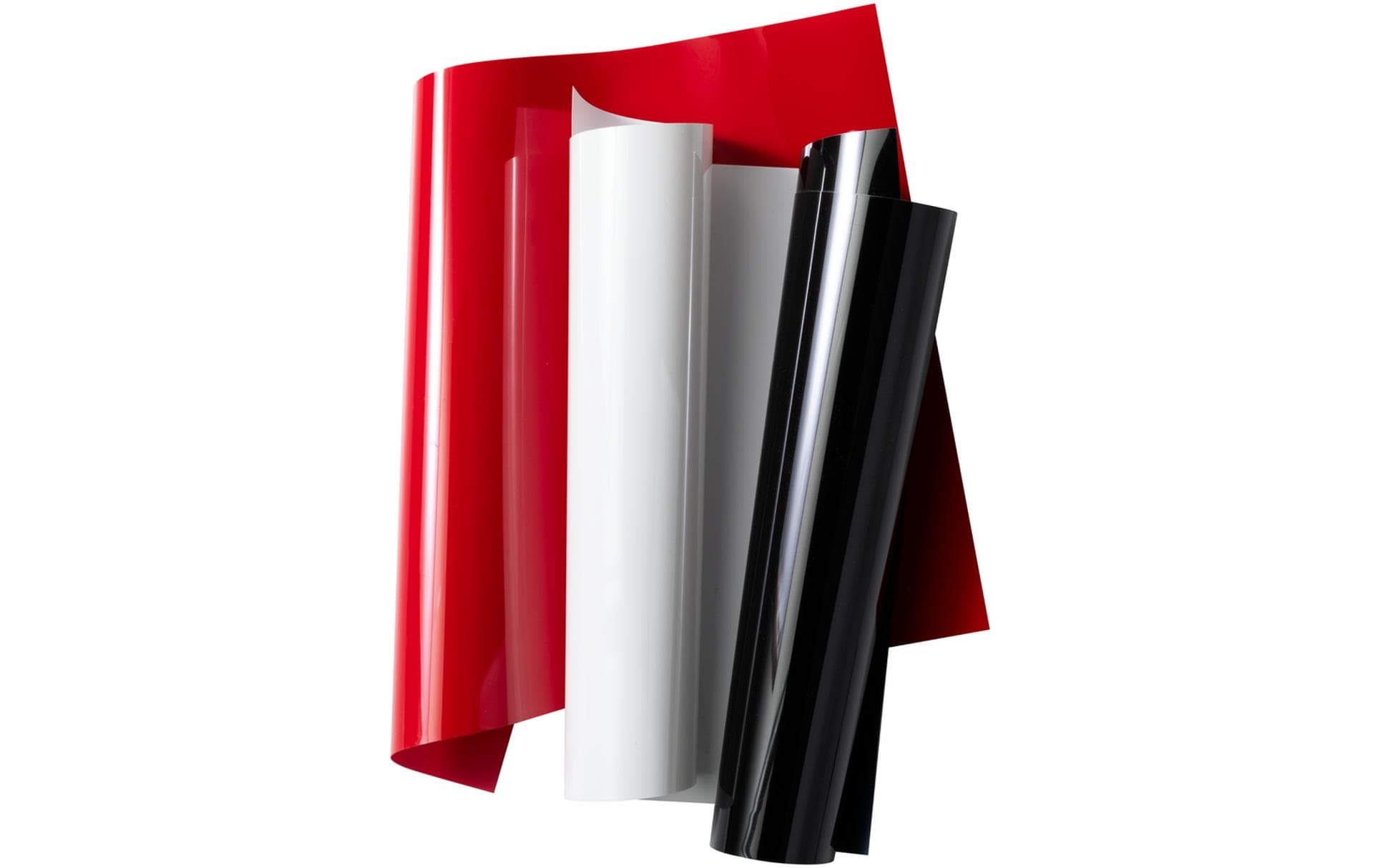 Cricut Aufbügelfolie – 3 Stück – Weiss, Schwarz und Rot – 241 × 305 mm – für Cricut Joy Xtra Schneideplotter