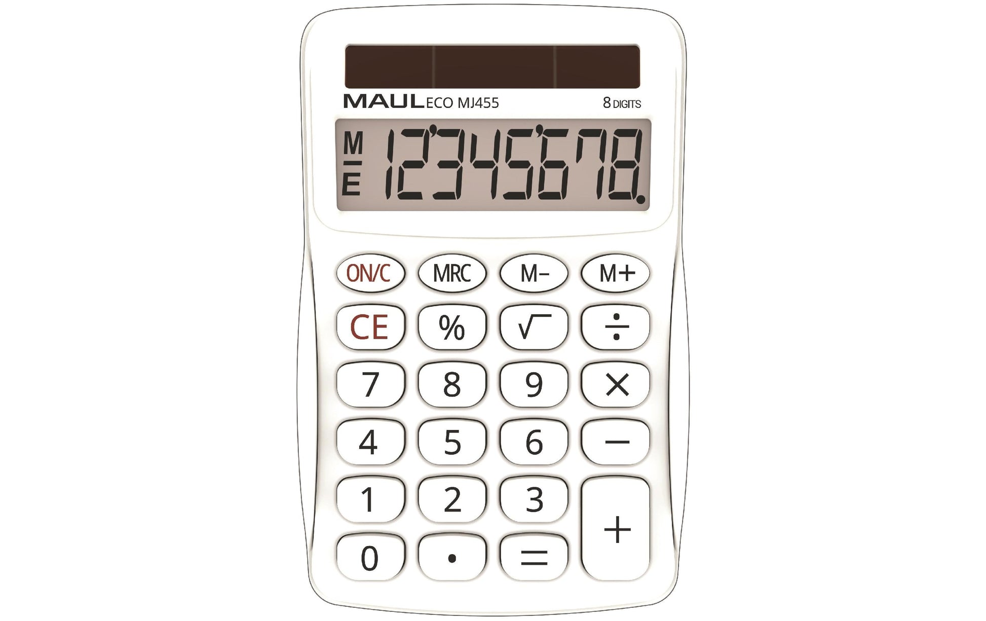 MAUL Tischrechner ECO MJ455 – 8-stellig – Solar – Weiss