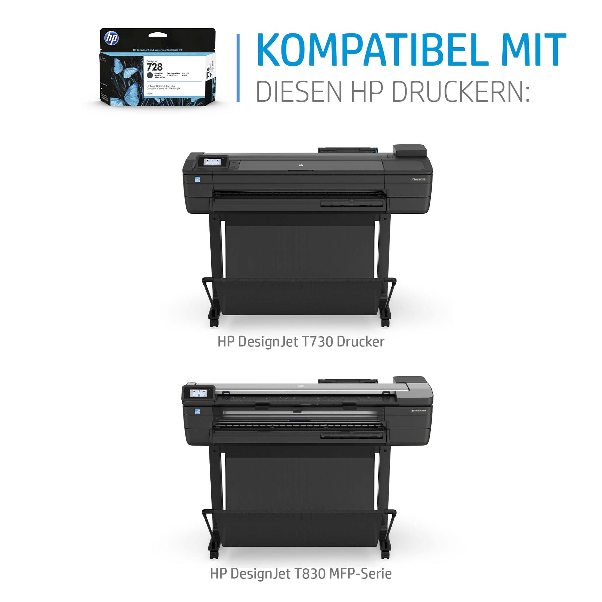 HP Tintenpatrone 728, Magenta, 130 ml – für Tintenstrahldrucker/Multifunktionsgeräte