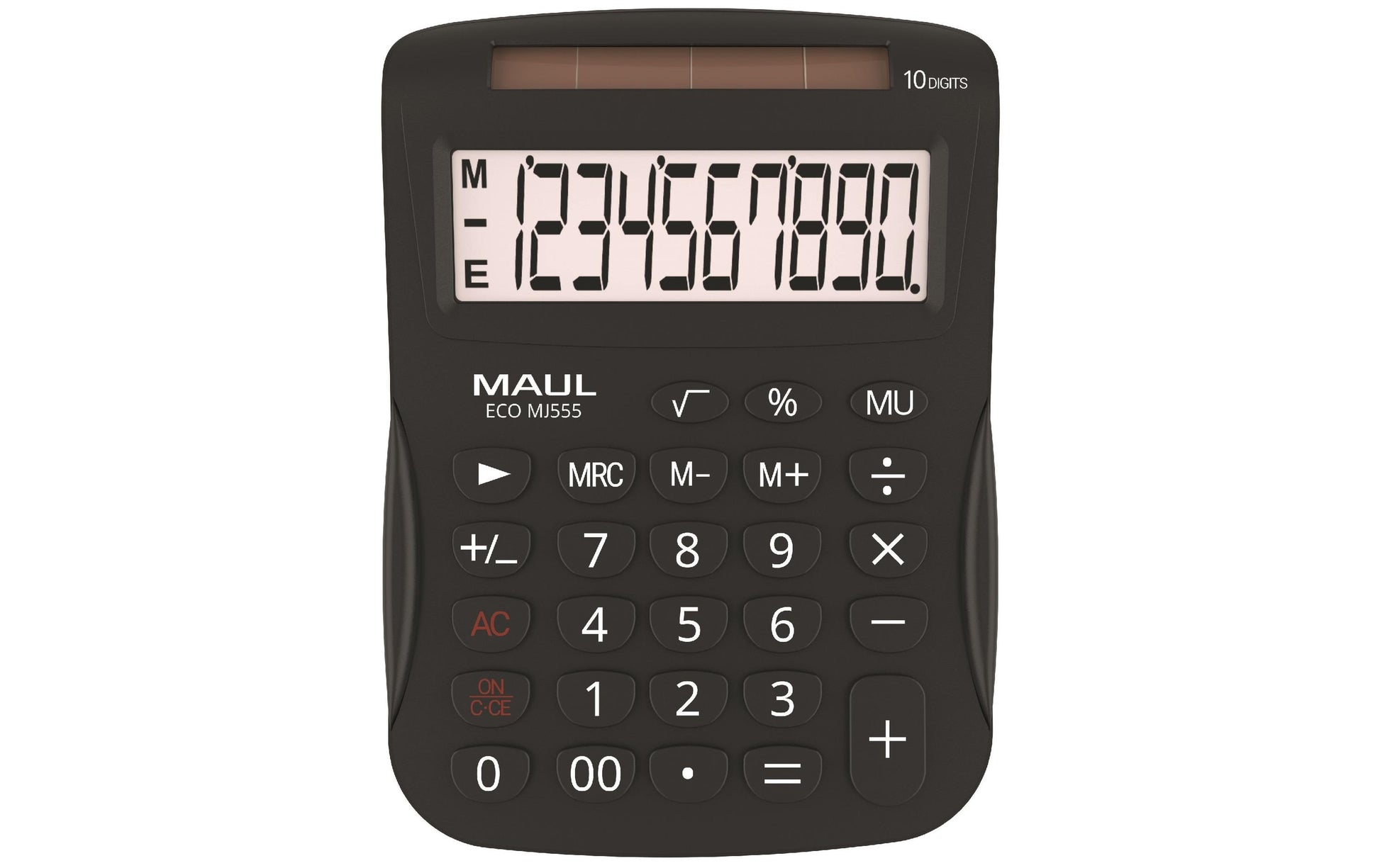 MAUL Tischrechner ECO MJ555 – 10-stellig – Solar – Schwarz