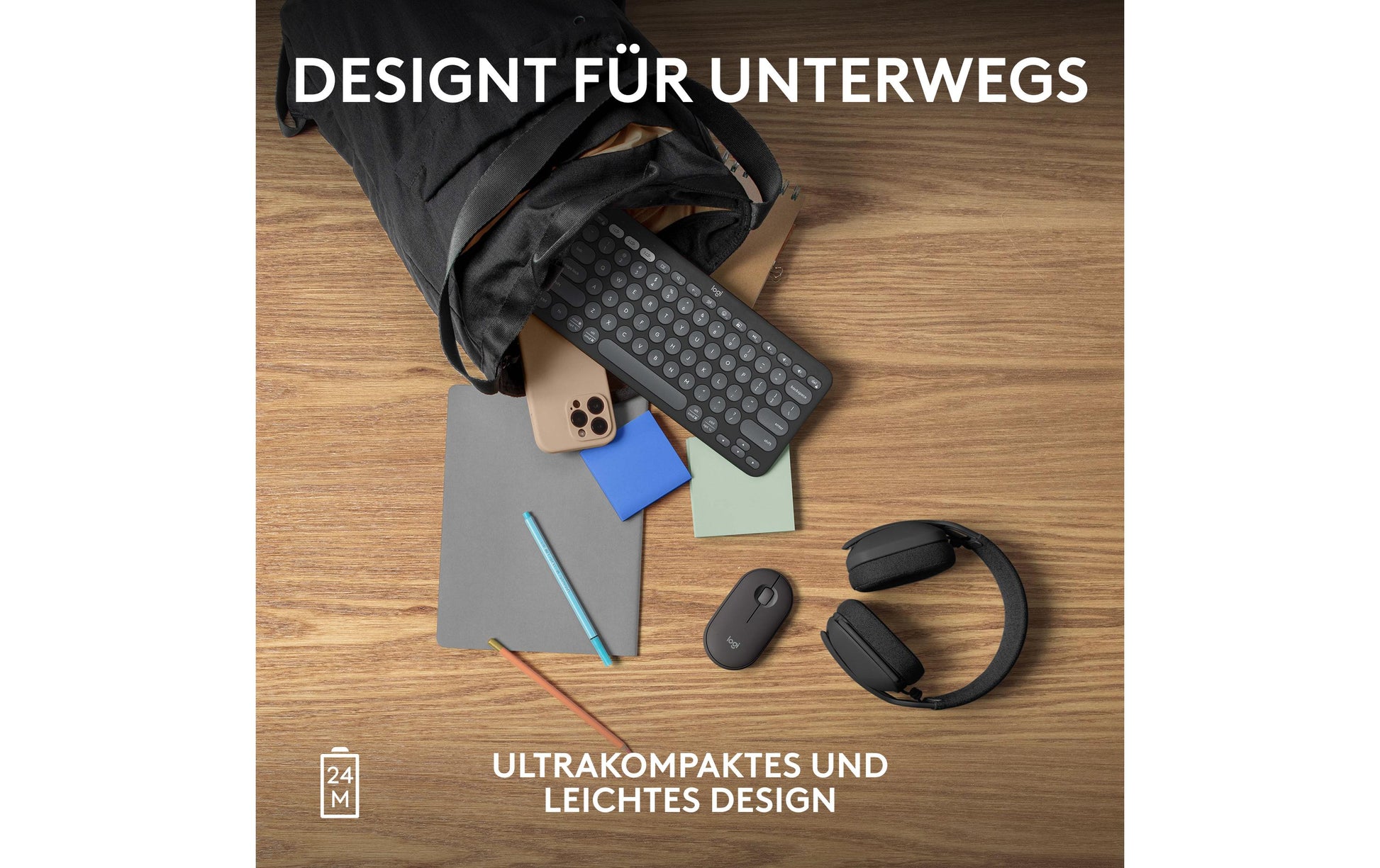 Logitech Pebble M350s Maus – kabellos, Bluetooth, Graphit