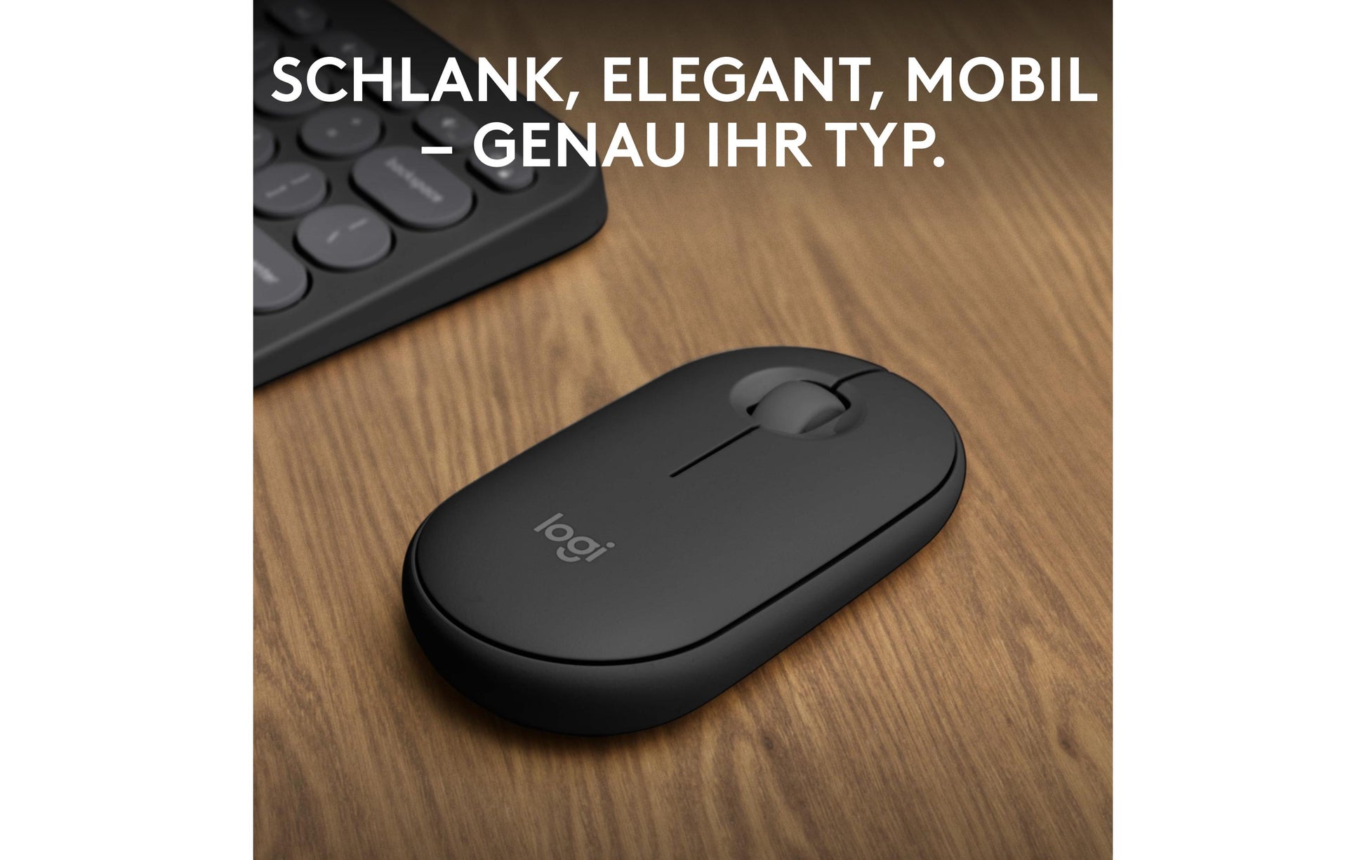 Logitech Pebble M350s Maus – kabellos, Bluetooth, Graphit