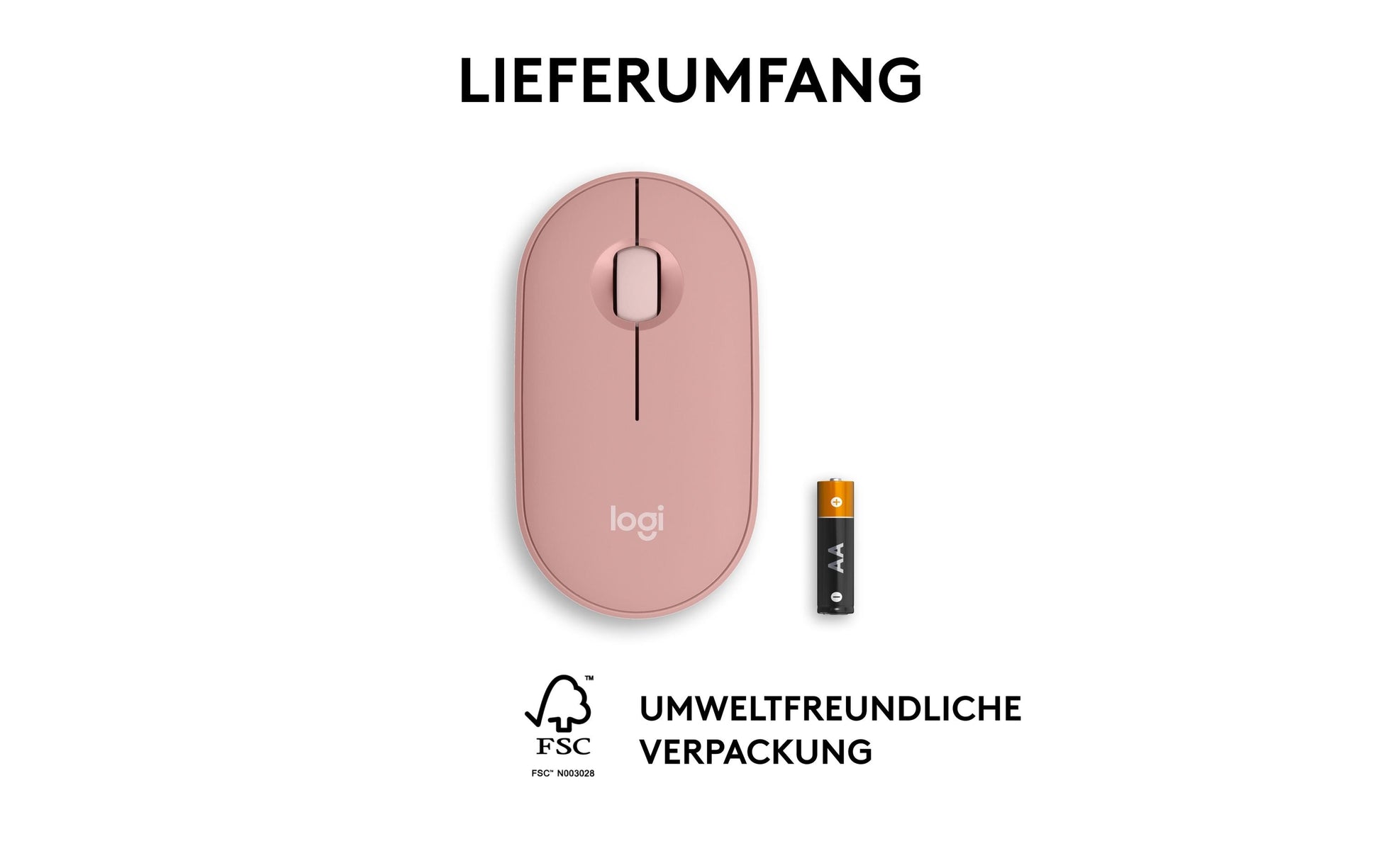 Logitech Pebble M350S Tonal Rose Maus – kabellos, Bluetooth, rosa