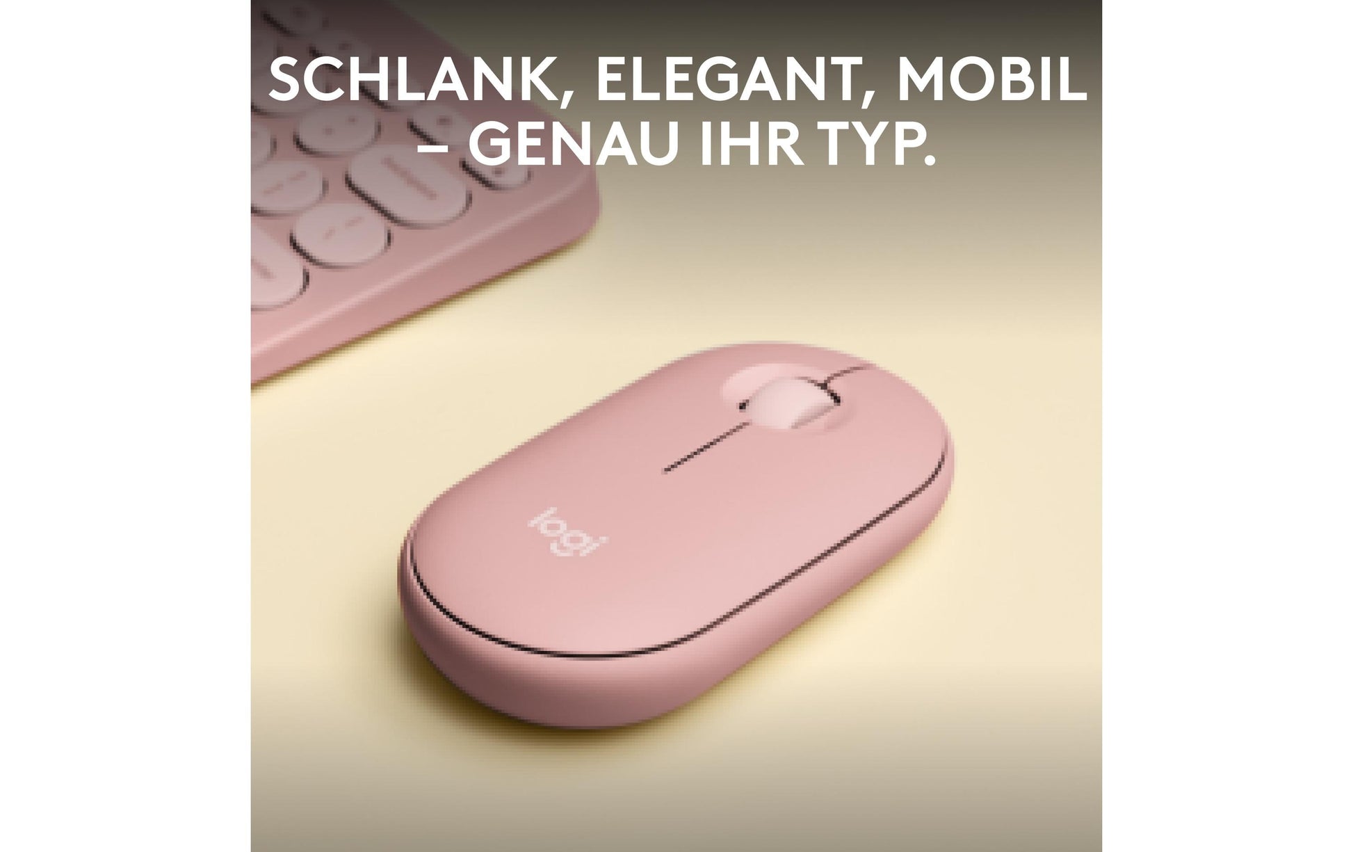 Logitech Pebble M350S Tonal Rose Maus – kabellos, Bluetooth, rosa