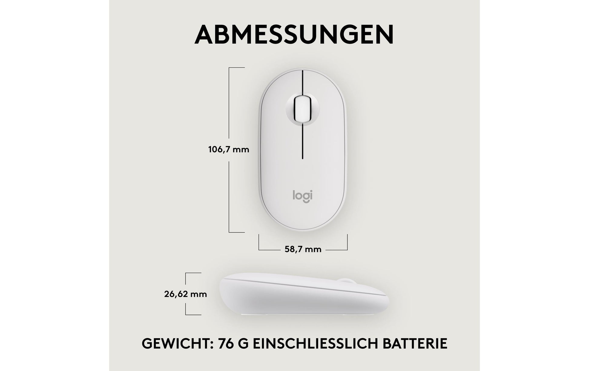 Logitech Pebble Mouse 2 M350S Maus – Weiss