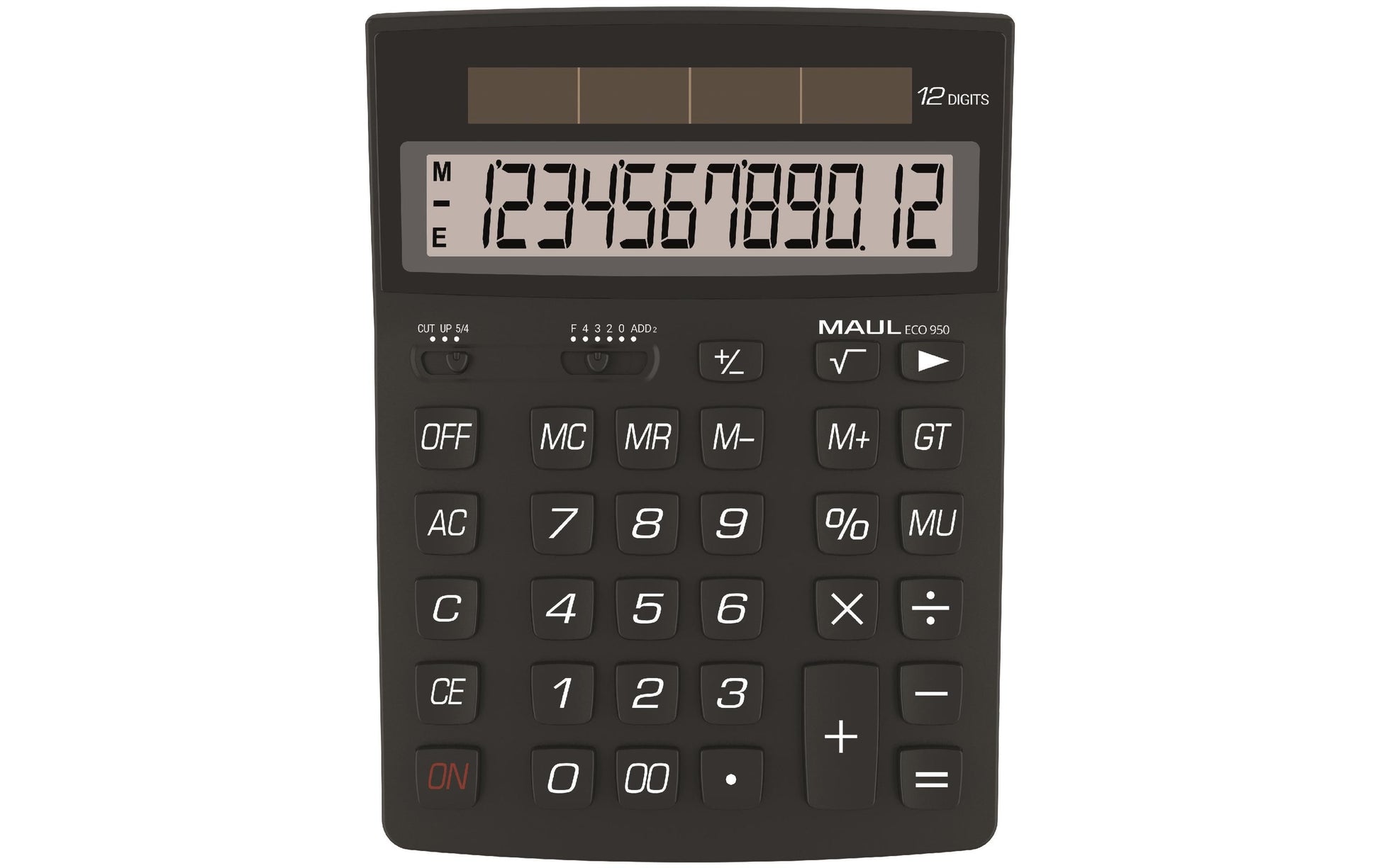 MAUL Taschenrechner ECO 950 – 12-stellig – Solar – Schwarz