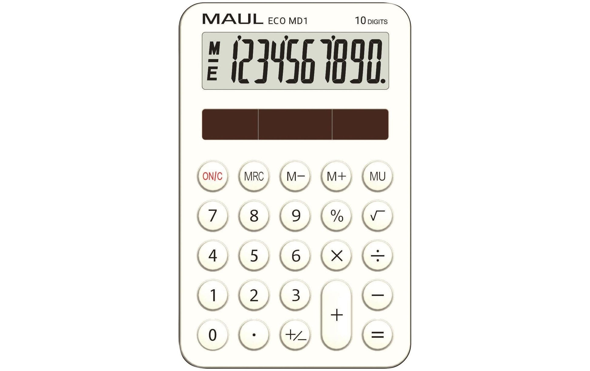 MAUL Taschenrechner ECO MD1 – 10-stellig – Solar – Weiss