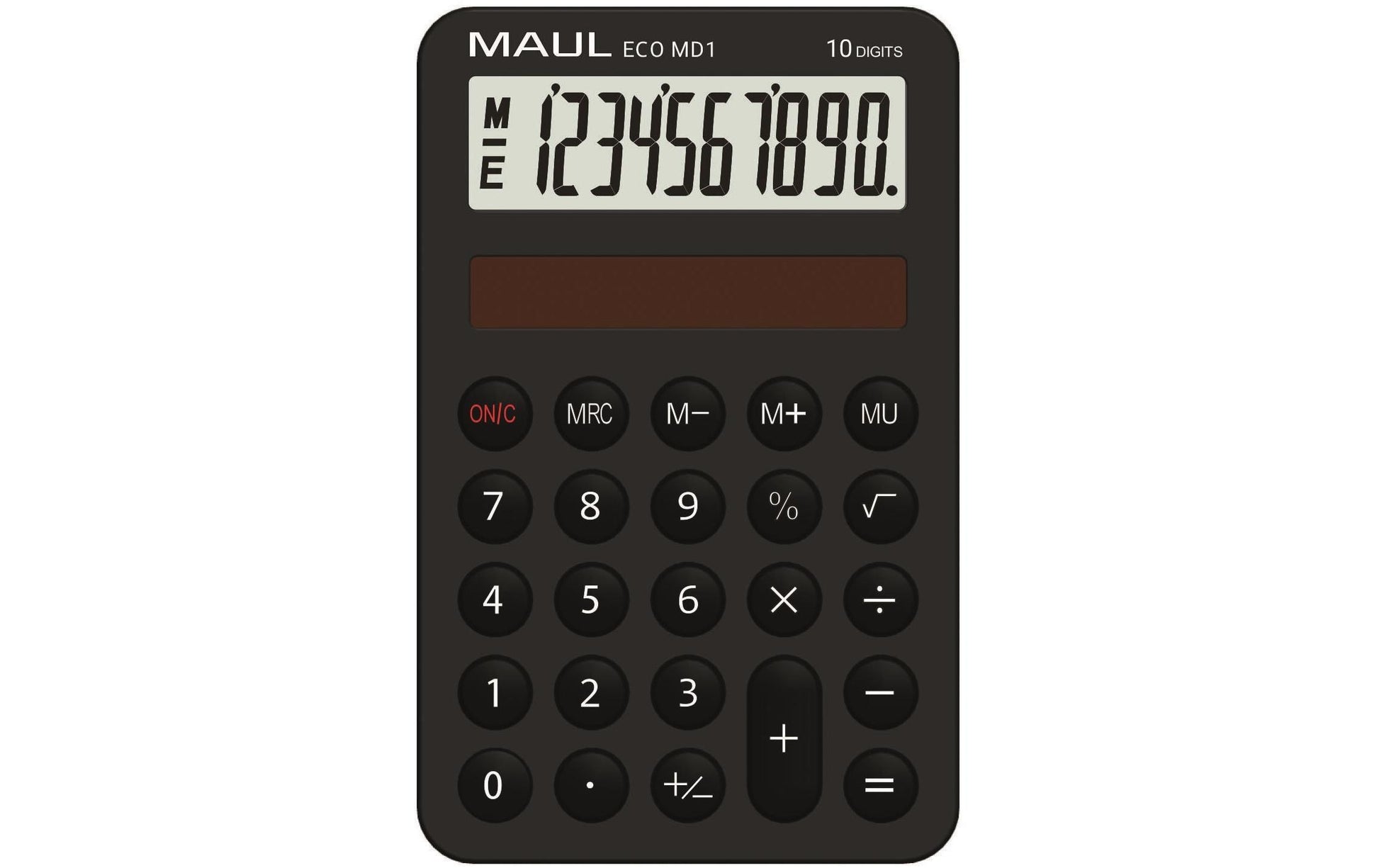 MAUL Taschenrechner ECO MD1 – 10-stellig – Solar – Schwarz