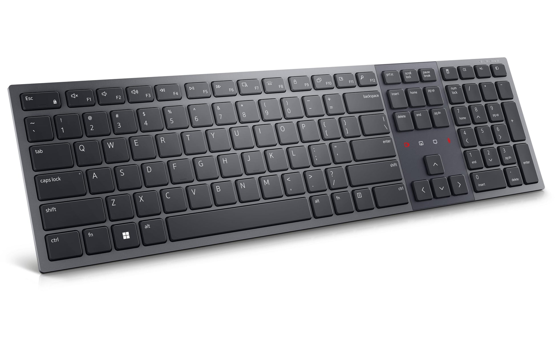 Dell KB900 – Tastatur, kabellos, DE-Layout (DE), Fullsize (mit Ziffernblock), Scissor, aufladbar, Graphit