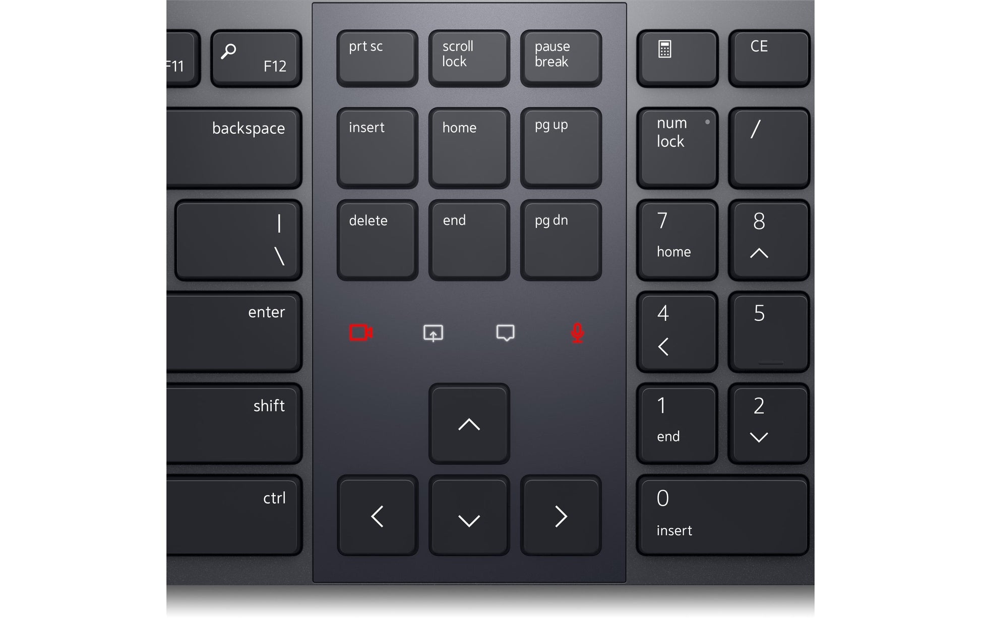 Dell KB900 – Tastatur, kabellos, IT-Layout (IT), Fullsize (mit Ziffernblock), Scherenmechanik, aufladbar, Graphit