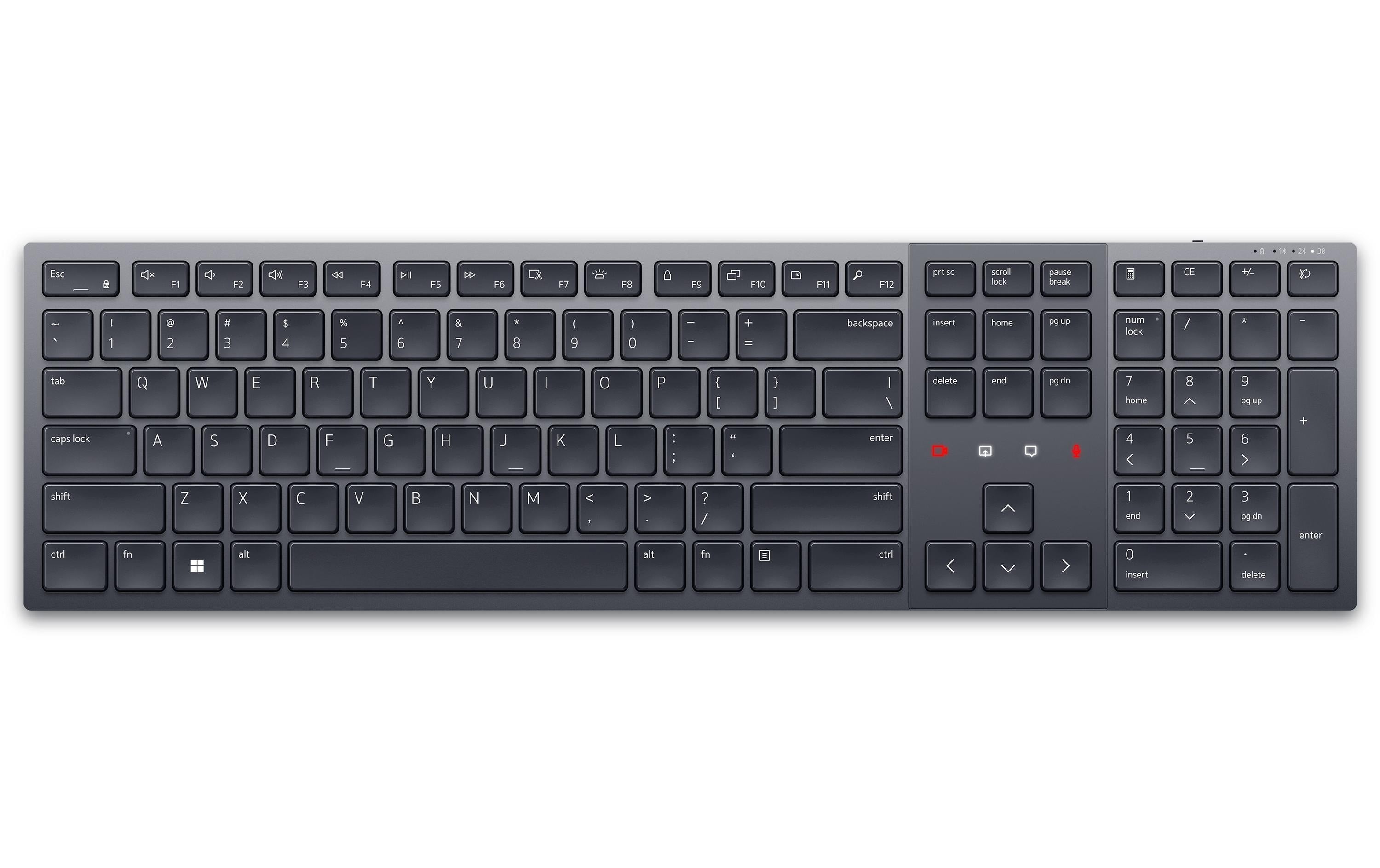 Dell KB900 – Tastatur, kabellos, IT-Layout (IT), Fullsize (mit Ziffernblock), Scherenmechanik, aufladbar, Graphit
