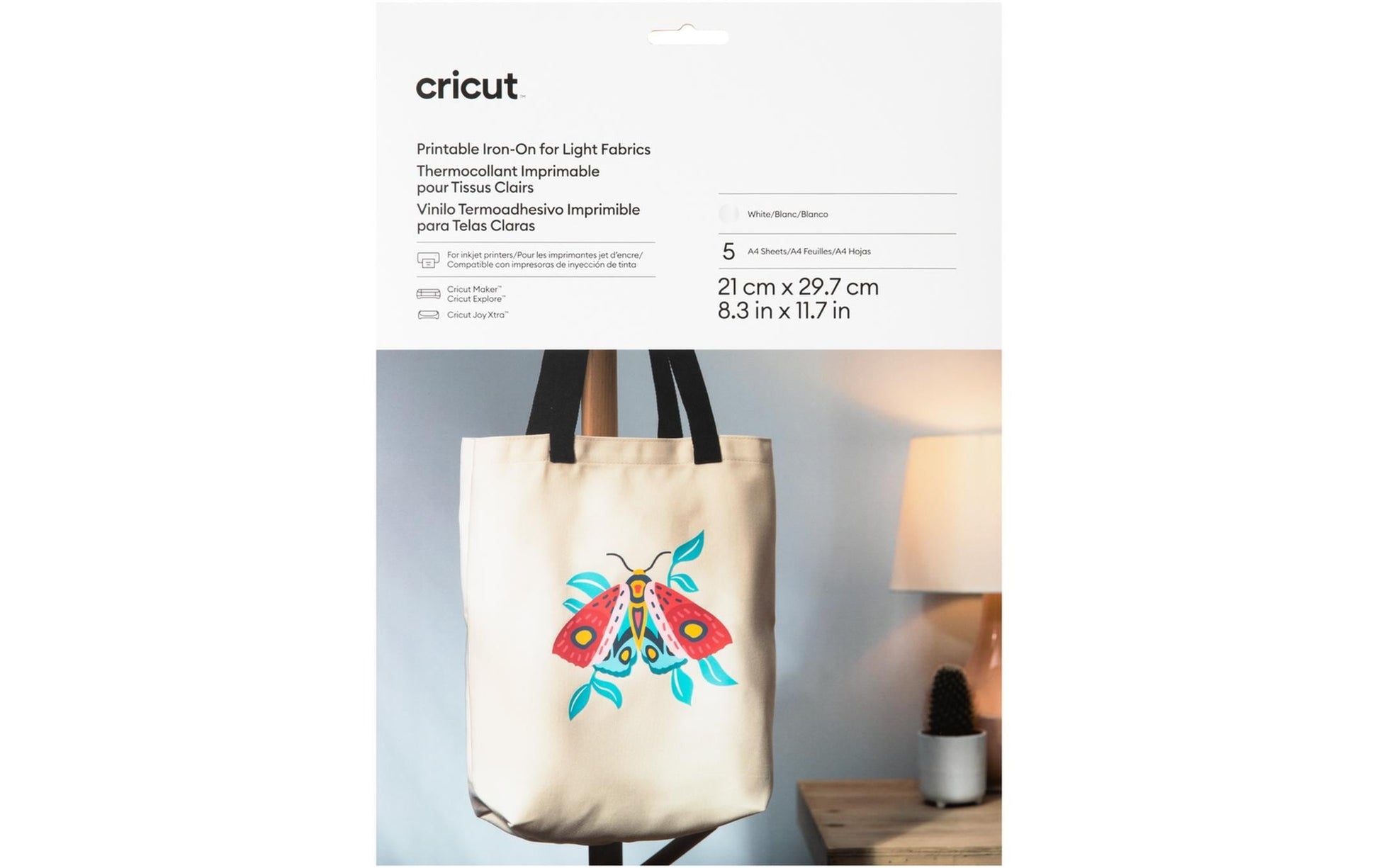 Cricut Aufbügelfolie – Weiss – 210 × 297 mm – für Cricut Maker, Explore und JOY Xtra