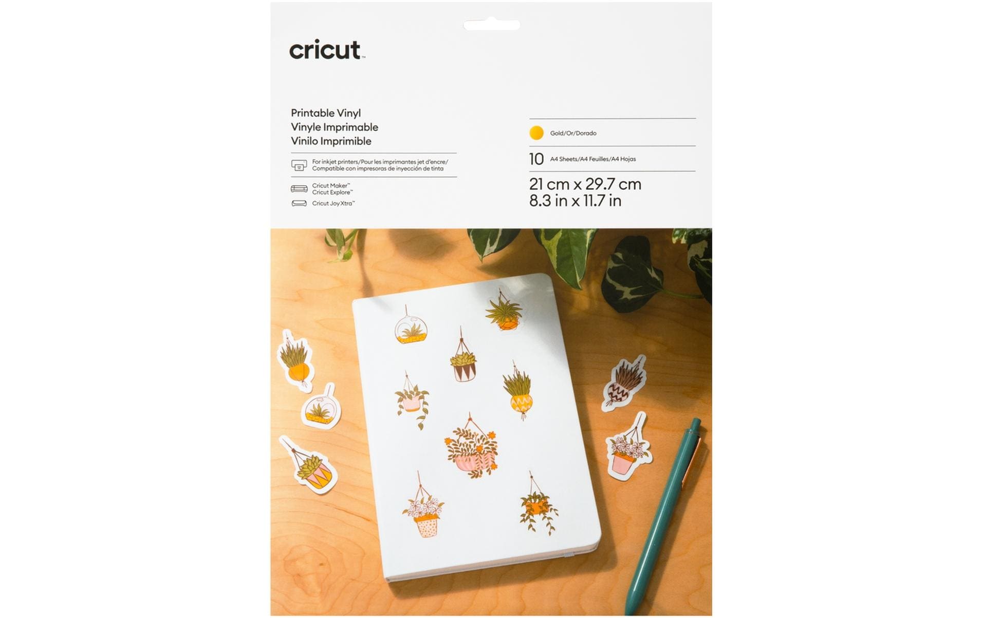 Cricut Vinylfolie – für Cricut JOY Xtra Schneideplotter, A4 (210 × 297 mm), 10 Blätter
