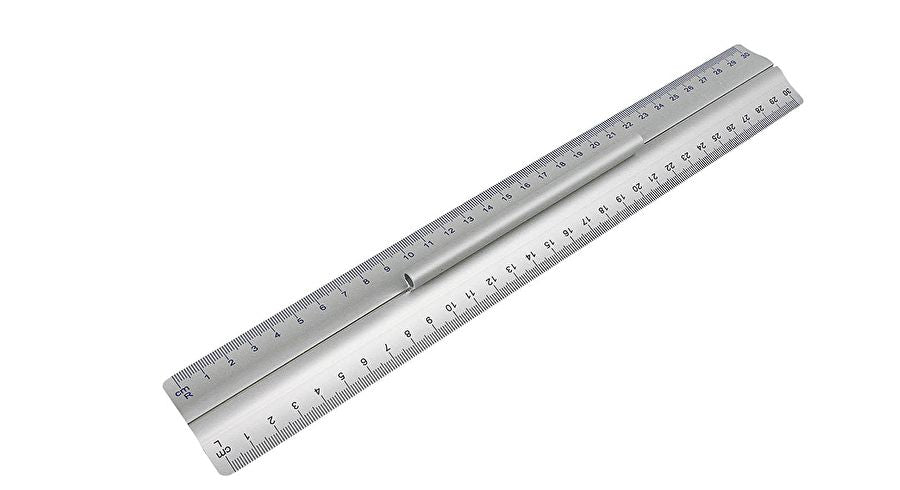 Wedo Wandtafel-Lineal 30 cm – Aluminium, silber, rutschfest, Materialstärke 1,5 mm