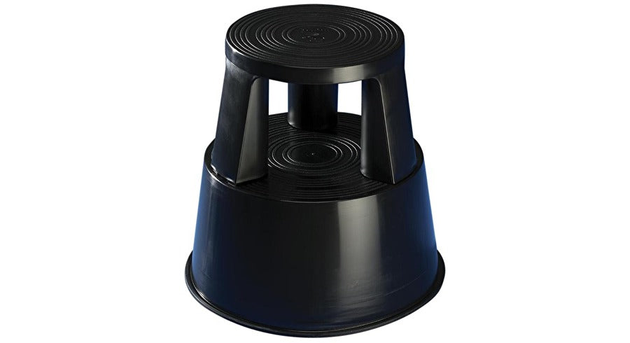 Wedo Step Rollhocker – Polypropylen (PP) – Schwarz, Sitzhöhe 43 cm, bis 150 kg