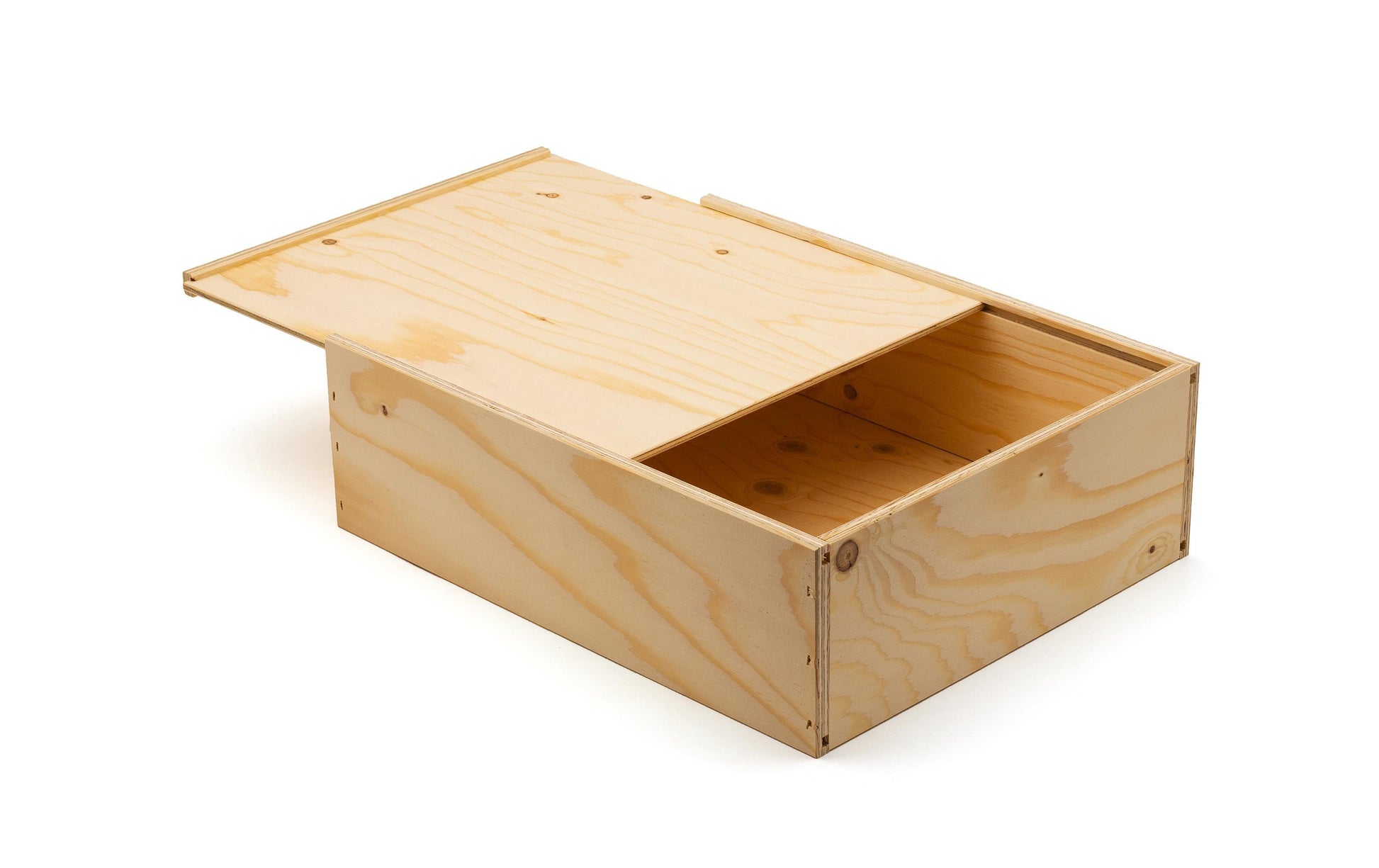 Weizenkorn Weinkiste – 35,3 × 28,8 × 10,8 cm, Holz (Fichte), Beige, für 3 Flaschen
