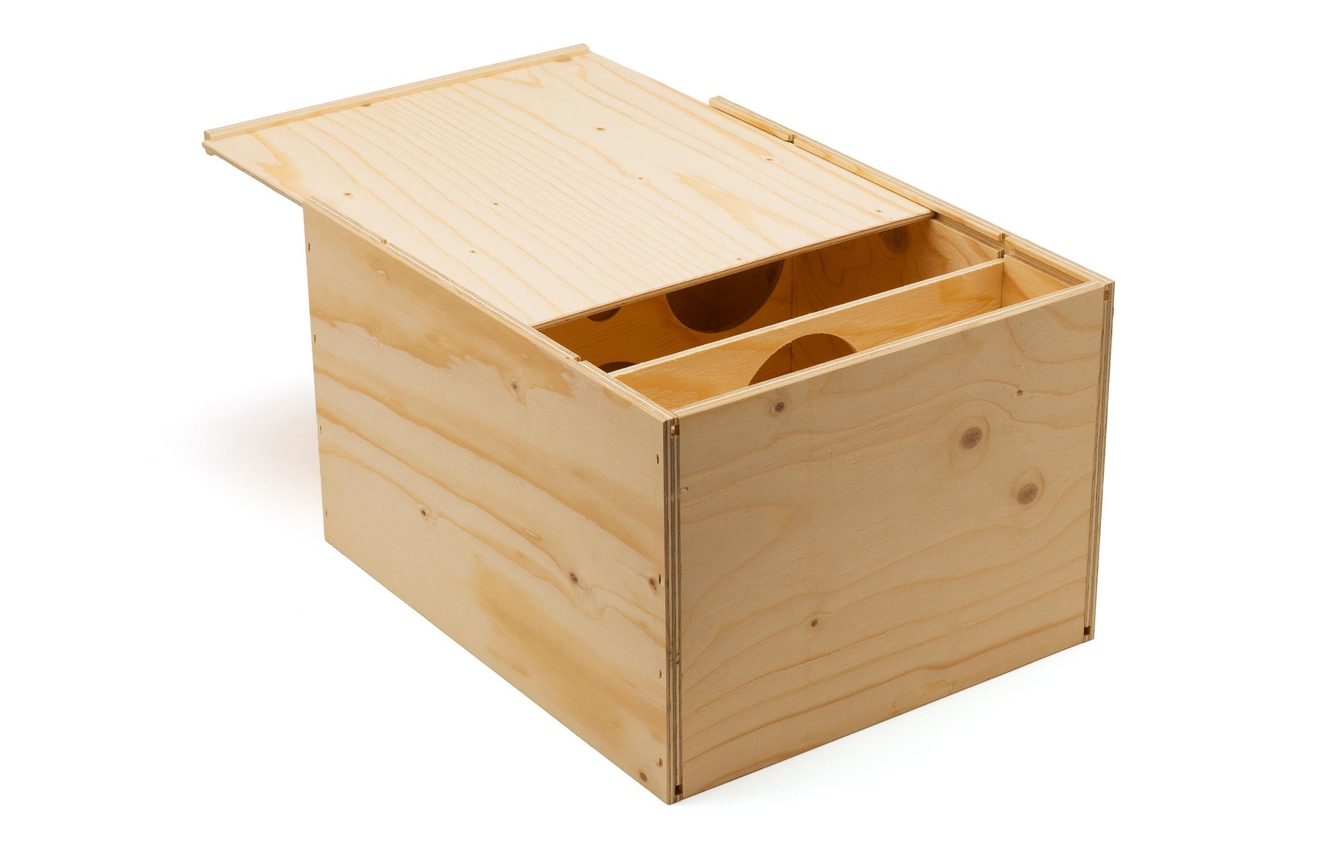 Weizenkorn Weinkiste – 35,3 × 21,5 × 29,8 cm, Holz (Fichte), Hellbeige, für 6 Flaschen