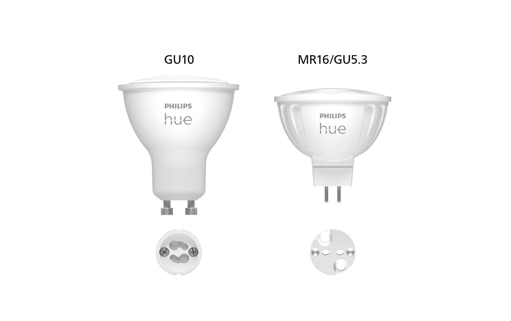 Philips Hue Smart-Leuchtmittel GU5.3 MR16 – 2000–6500 K, 400 lm, 5,1 W, Zigbee – für Philips Hue – 2 Stk.