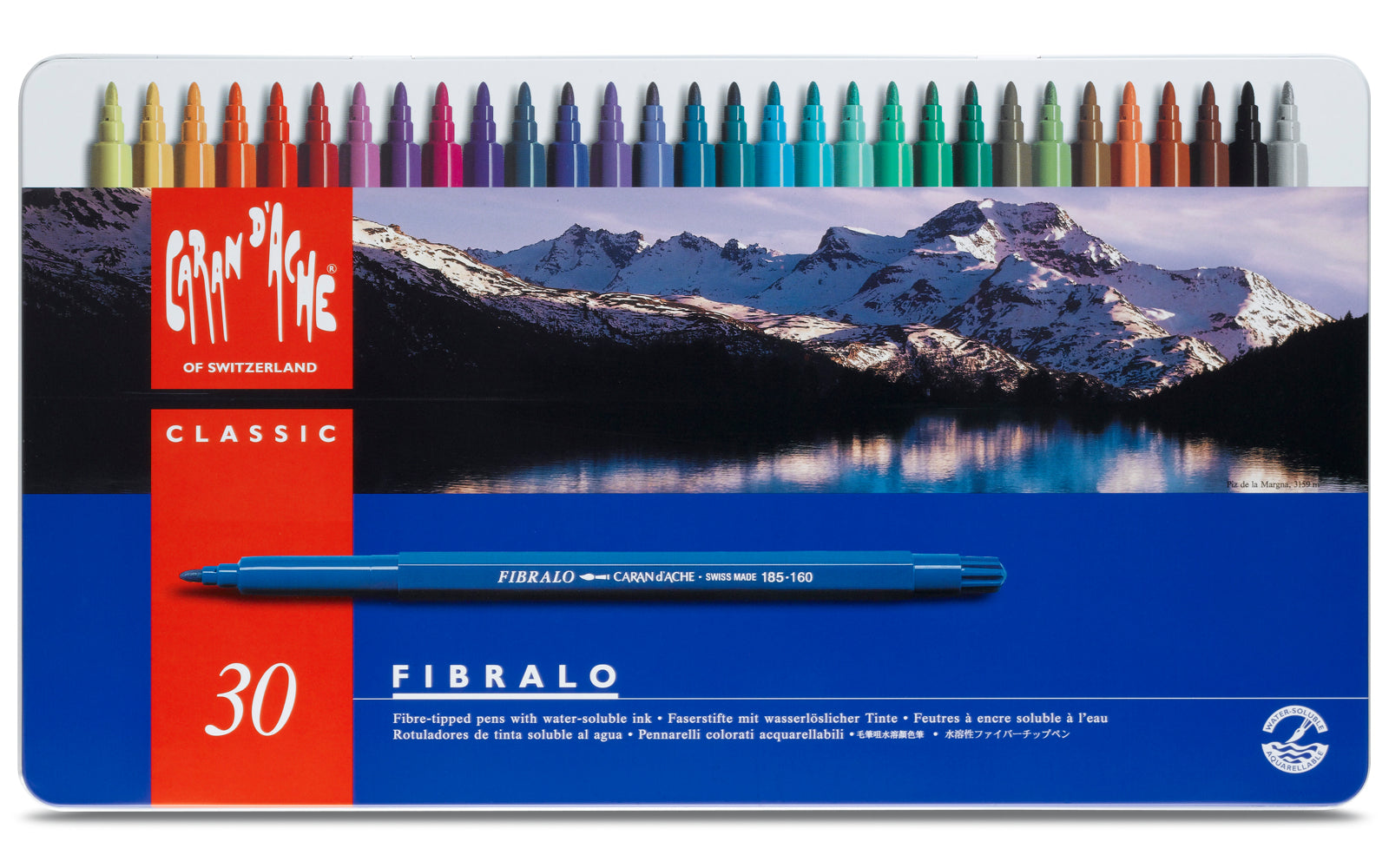 Caran d-Ache Caran d'Ache – Fibralo Filzstifte, Strichbreite 2,8 mm, auswaschbar, 30 Farben