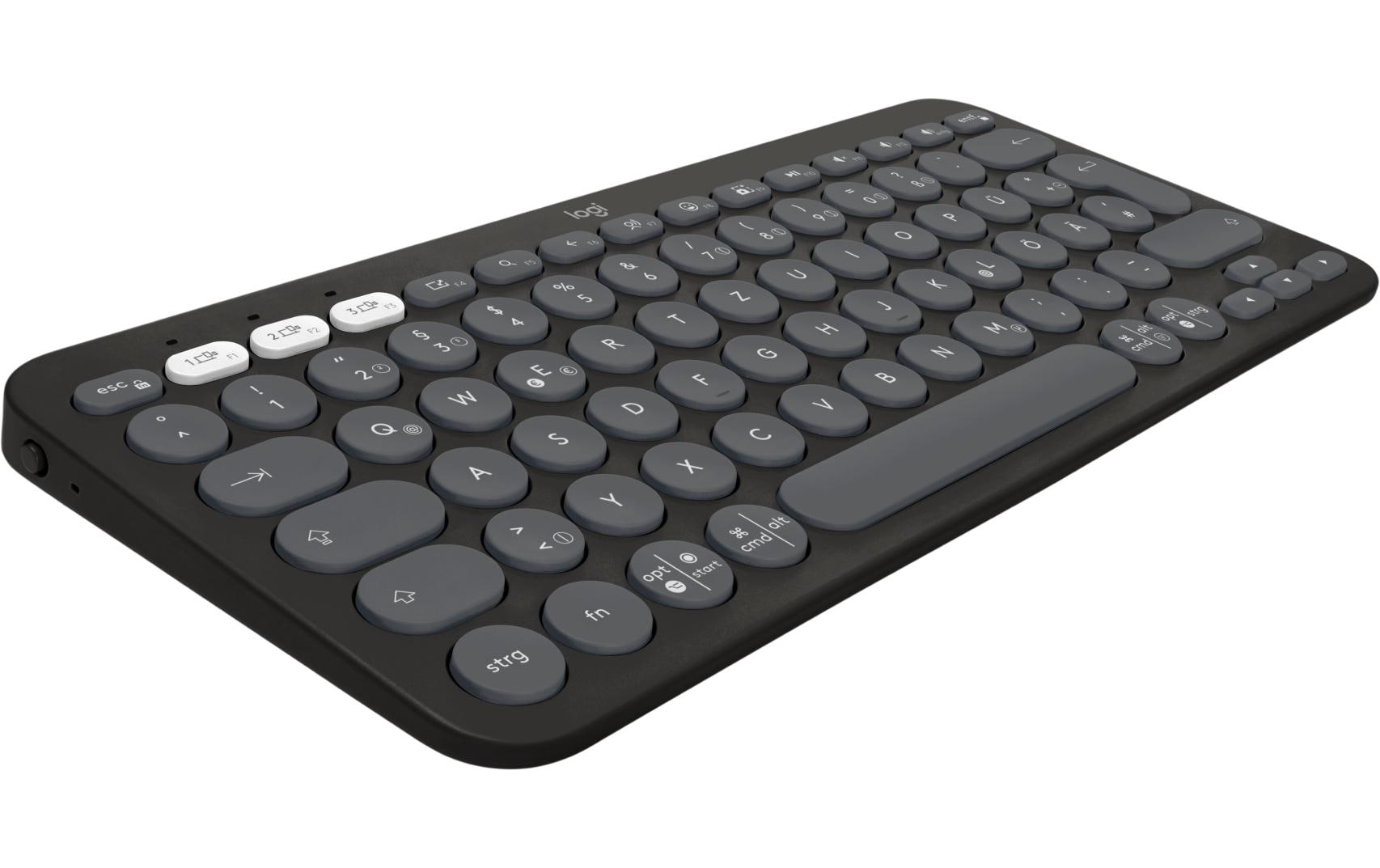 Logitech Pebble Keys 2 K380s – Tastatur, kabellos (Bluetooth), CH-Layout (DE-CH), Graphit