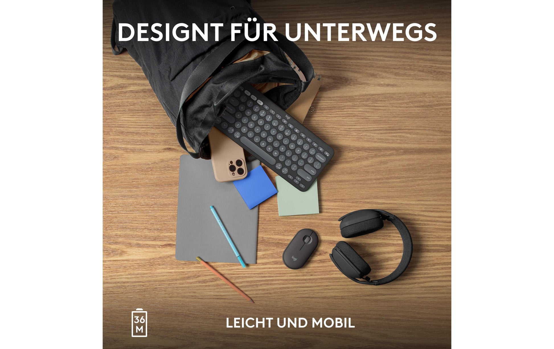 Logitech Pebble Keys 2 K380s – Tastatur, kabellos (Bluetooth), CH-Layout (DE-CH), Graphit