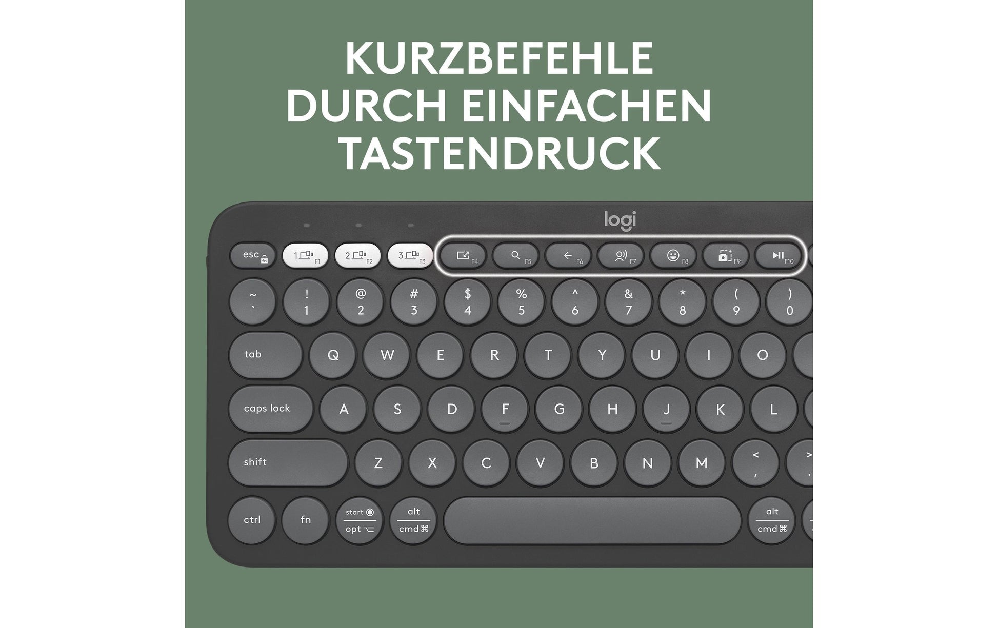 Logitech Pebble Keys 2 K380s – Tastatur, kabellos (Bluetooth), CH-Layout (DE-CH), Graphit